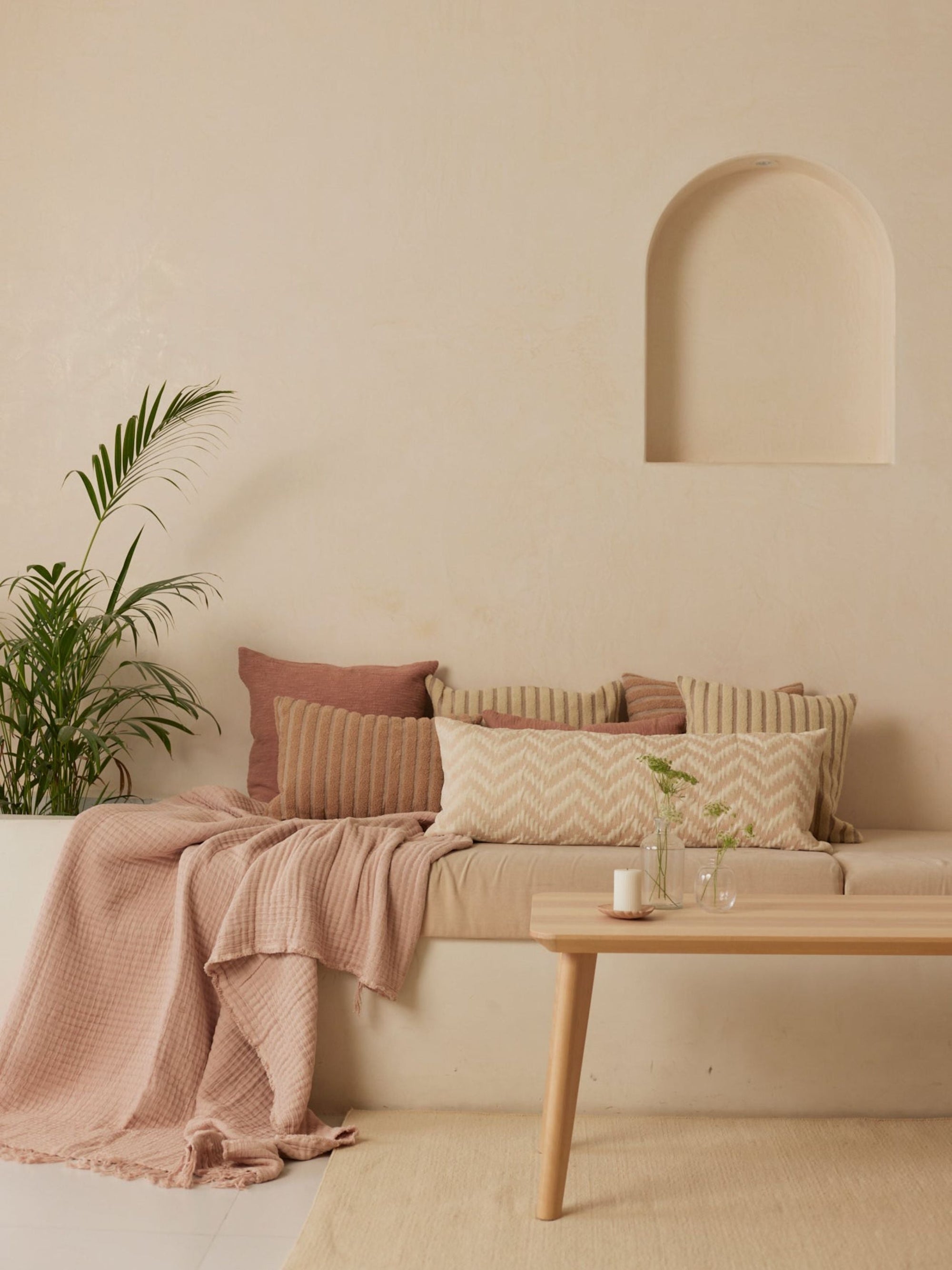 Cushion Cover - Chevron Blush Lumbar