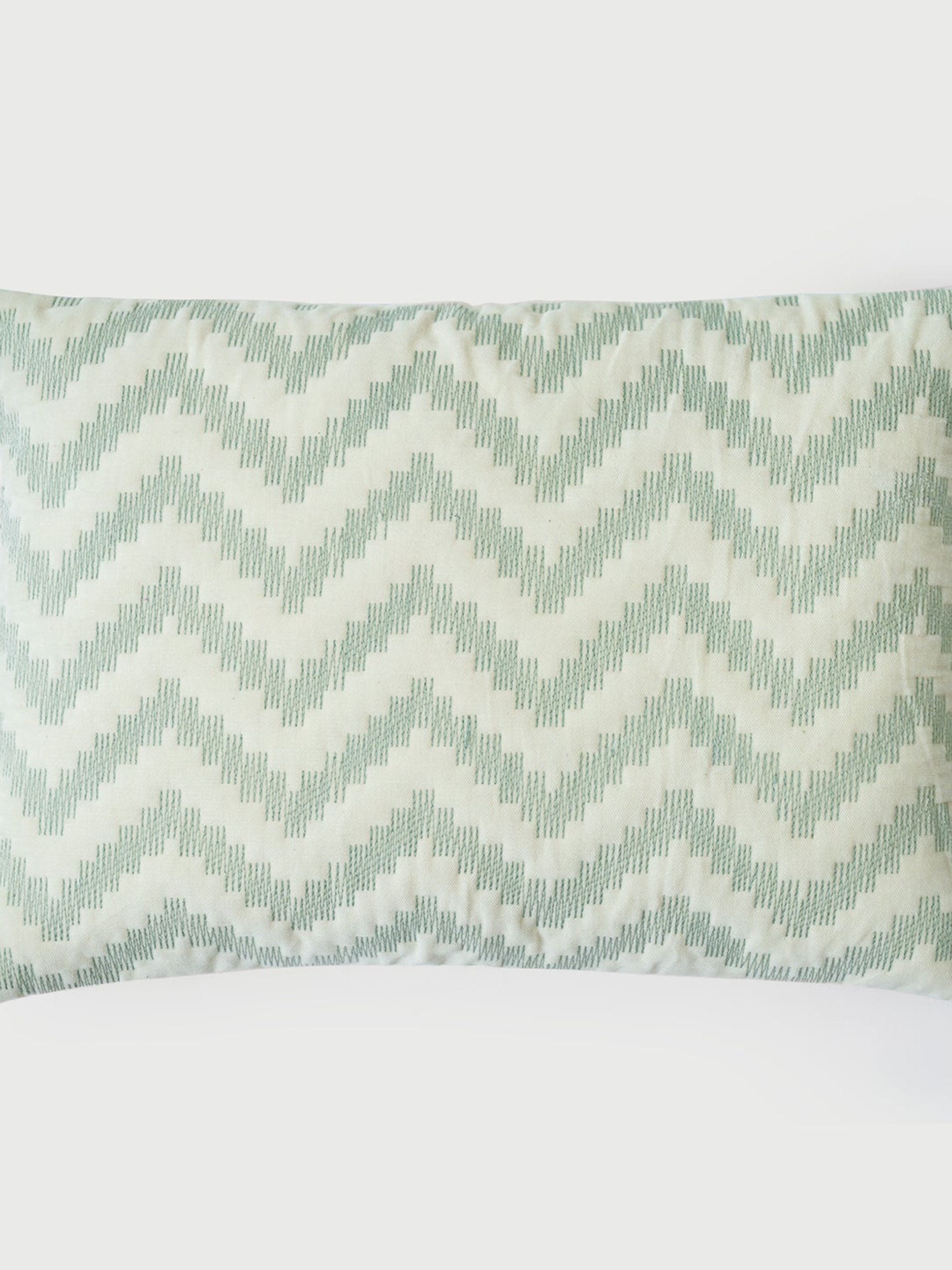 Cushion Cover - Chevron Green Oblong