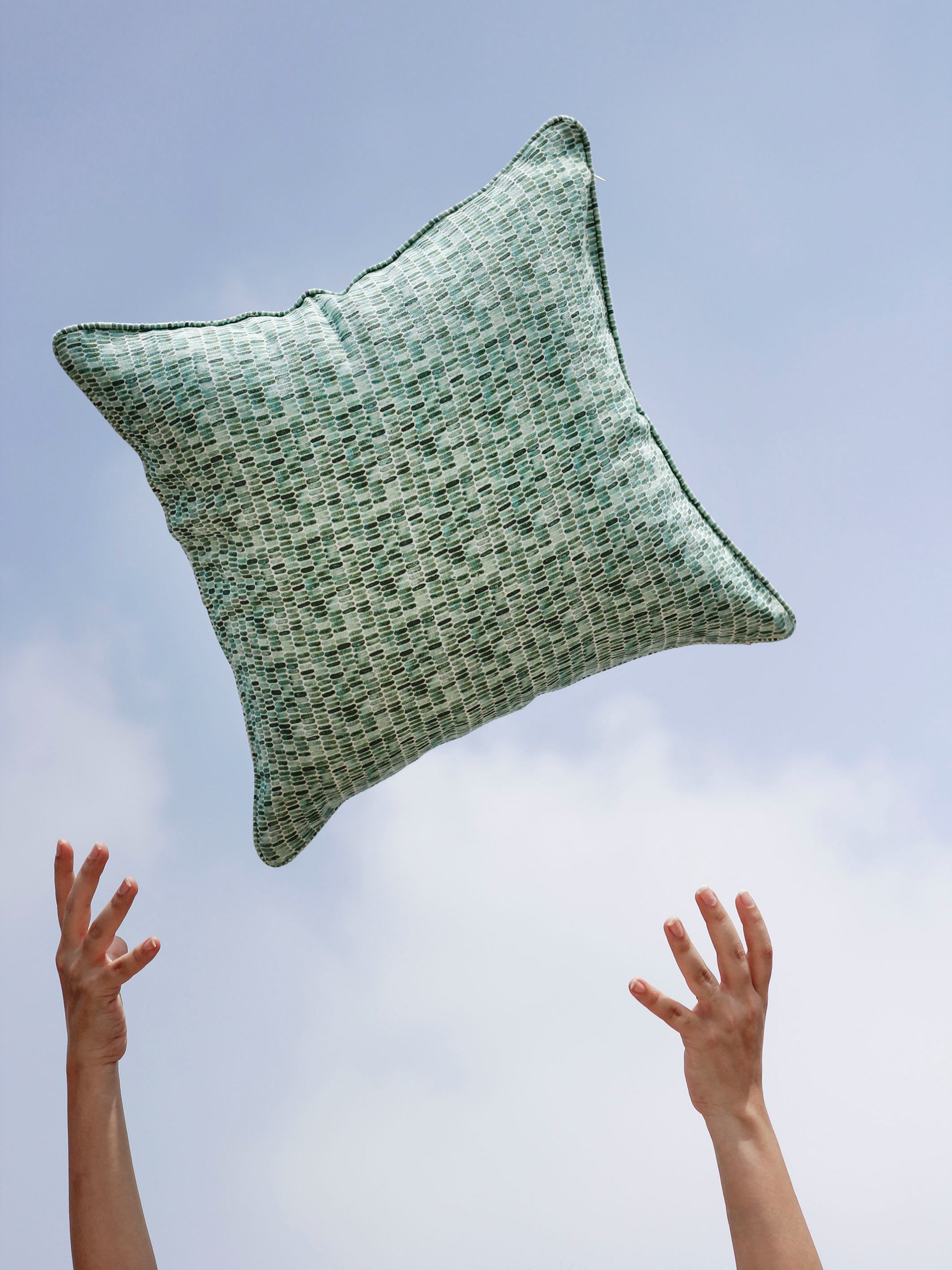 Cushion Cover - Speckle Teal Linen