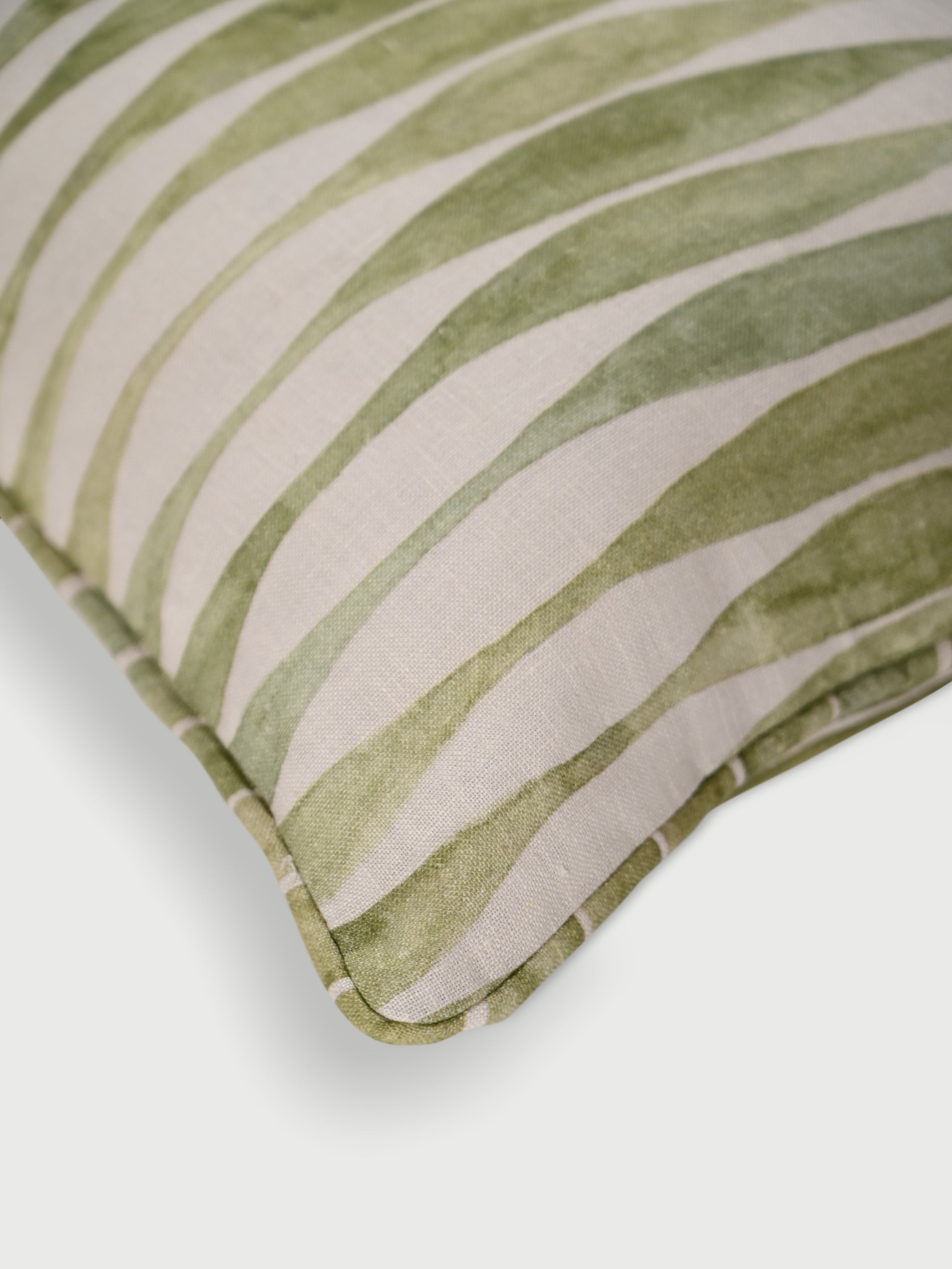 Cushion Cover - Ripple Sage Oblong Linen