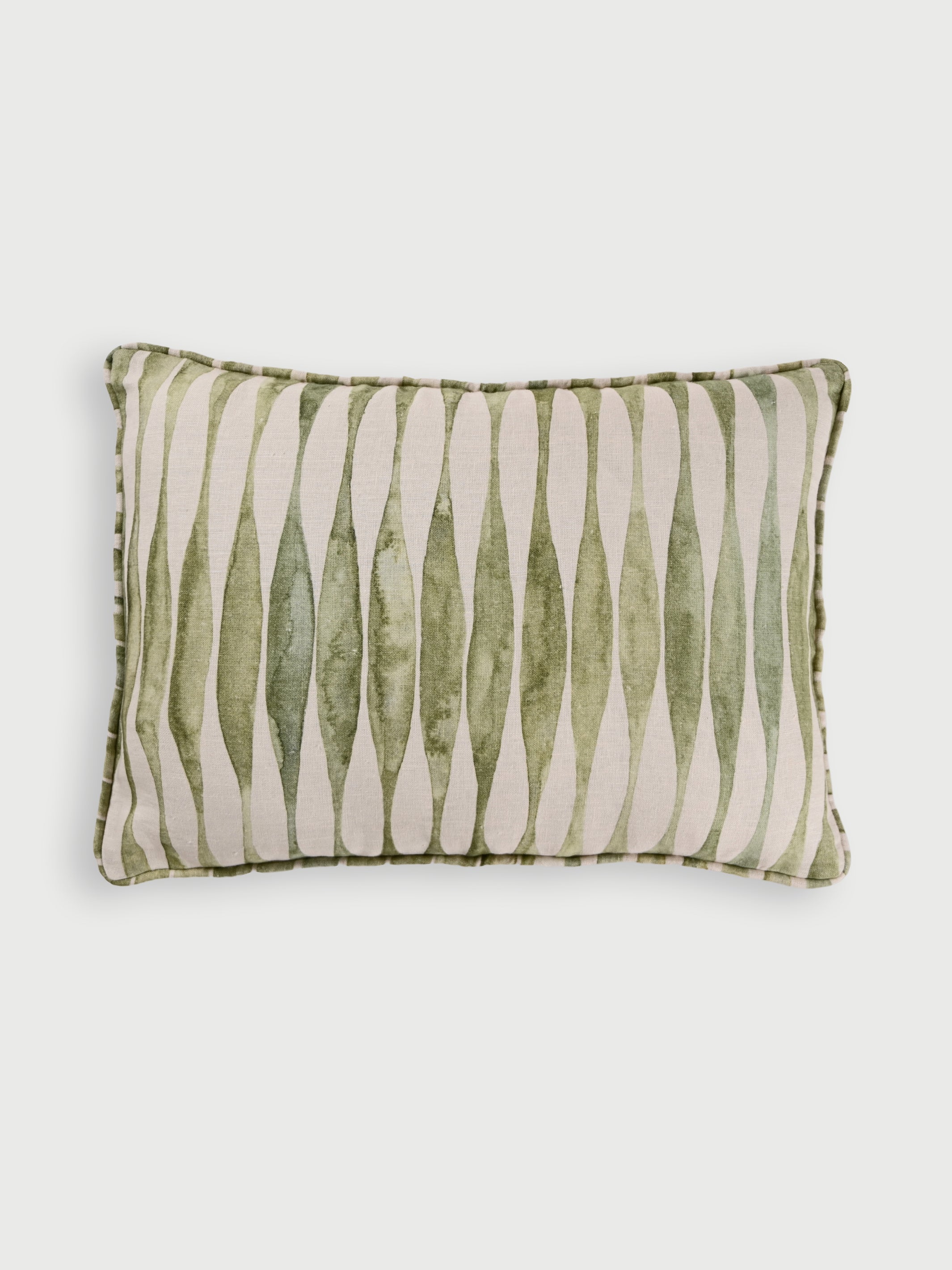 Cushion Cover - Ripple Sage Oblong Linen