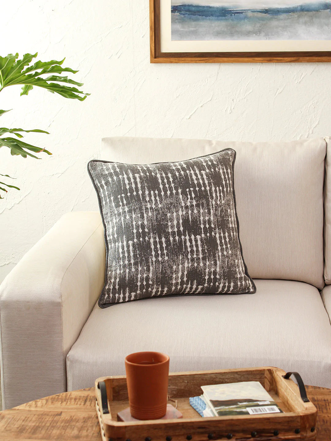 Malaguni Grey Cushion Cover