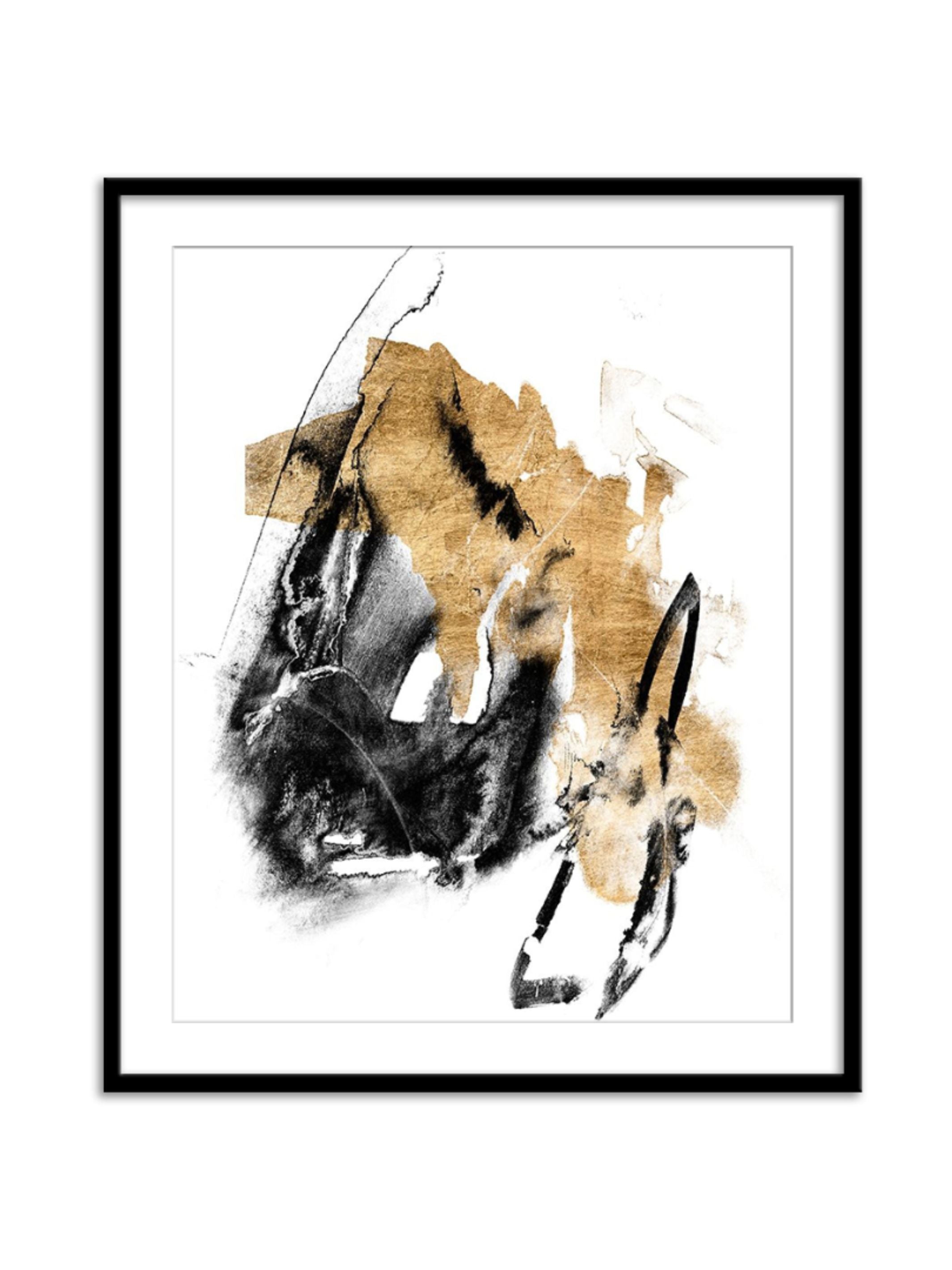 Wall Prints - Black and Gold Splash IV