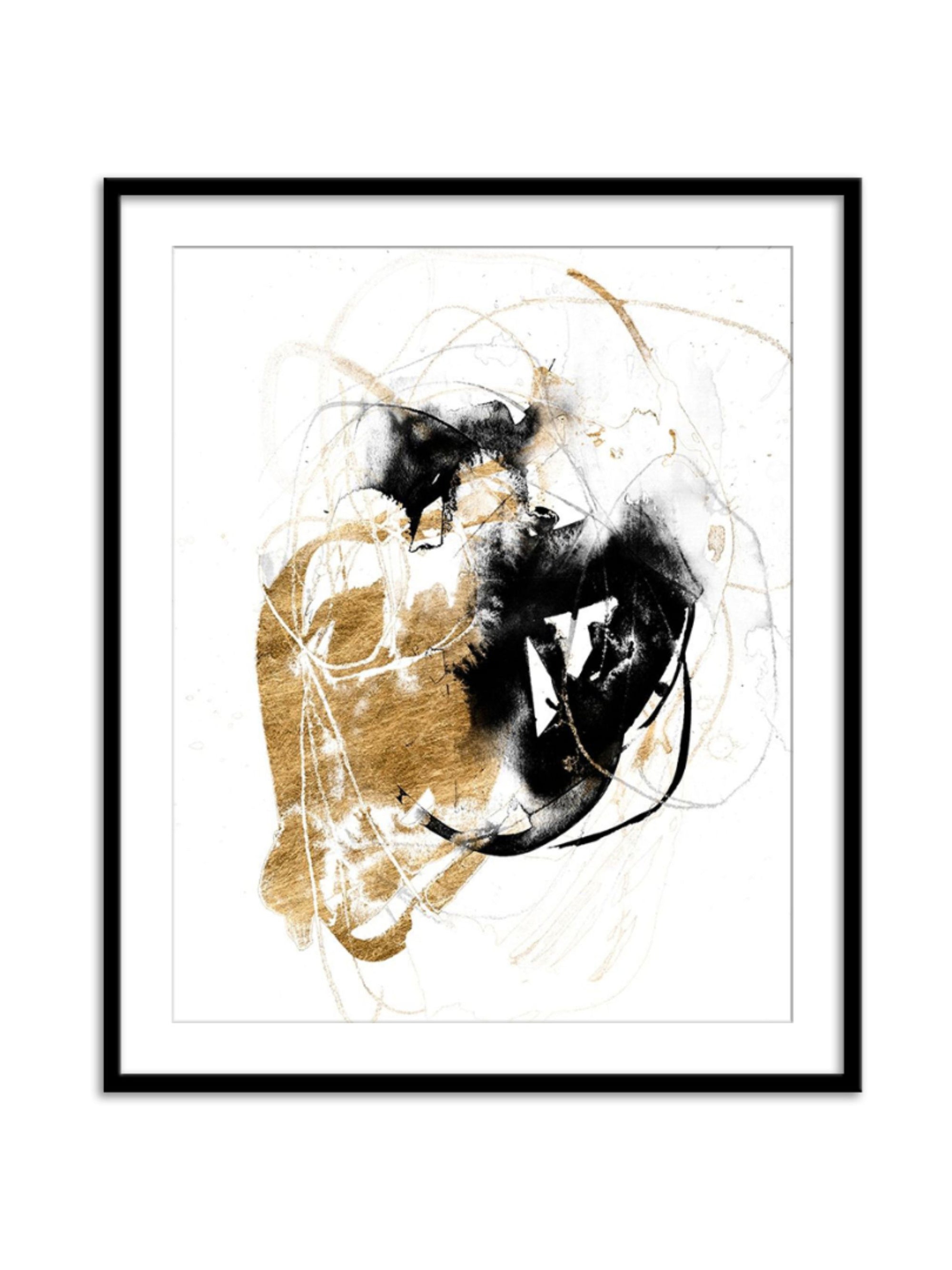 Wall Prints - Black and Gold Splash III