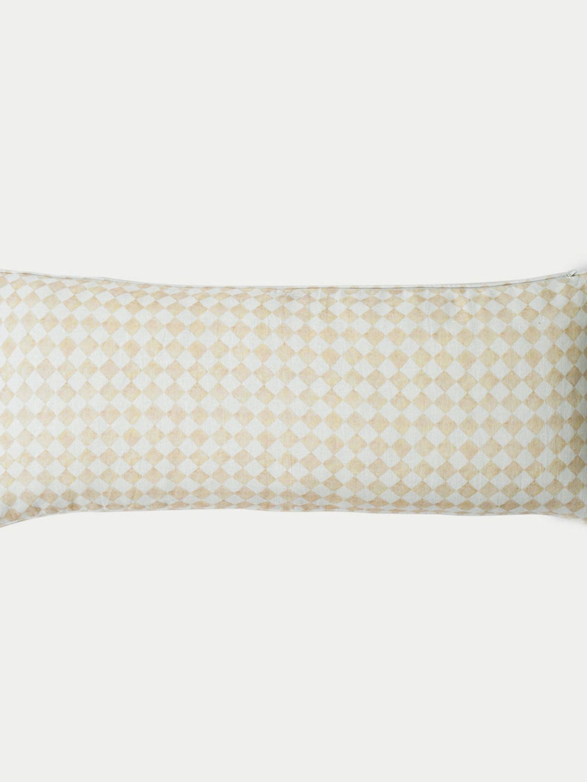 Cushion Cover - Checker Beige Lumbar