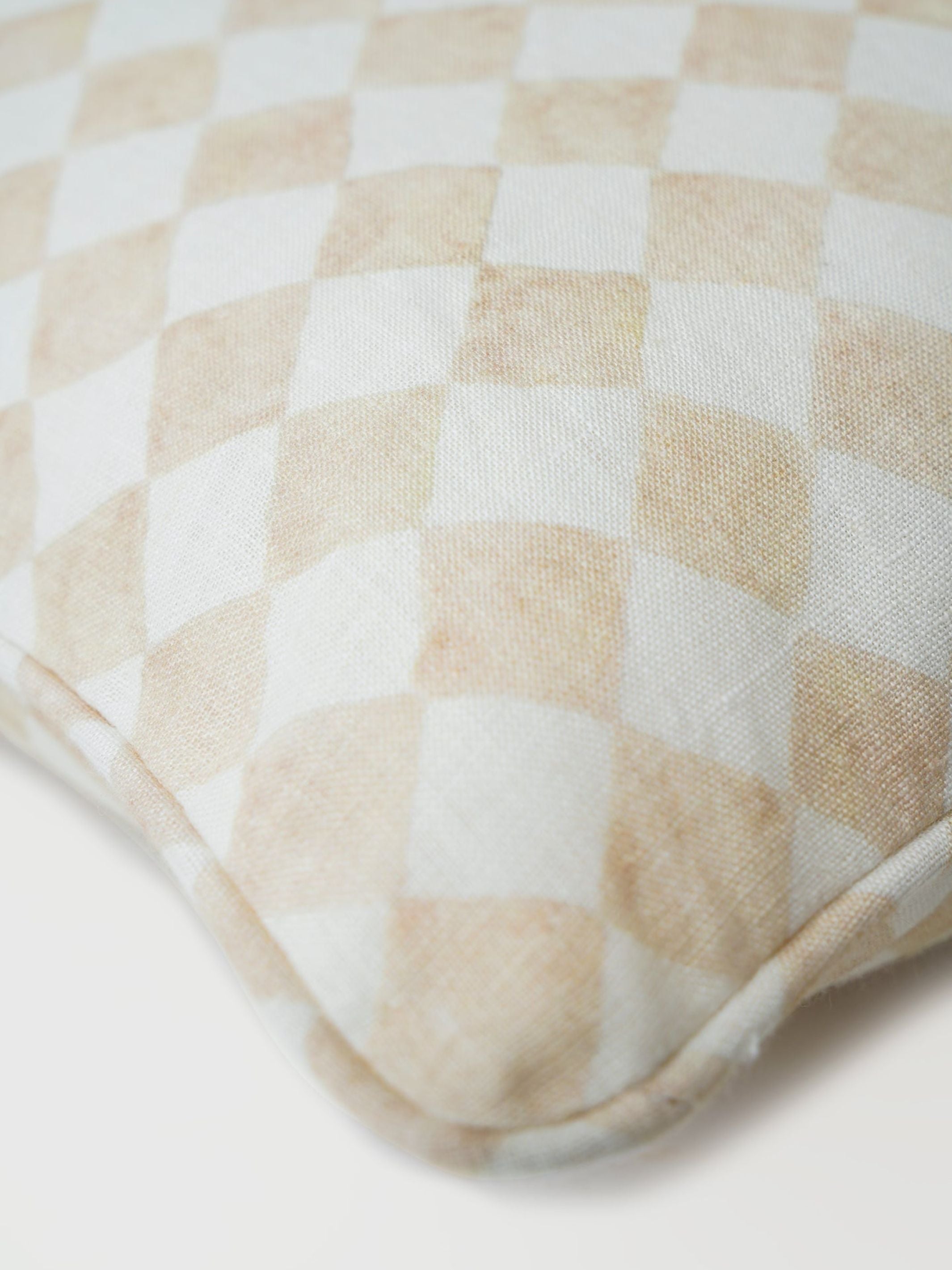 Cushion Cover - Checker Beige Lumbar