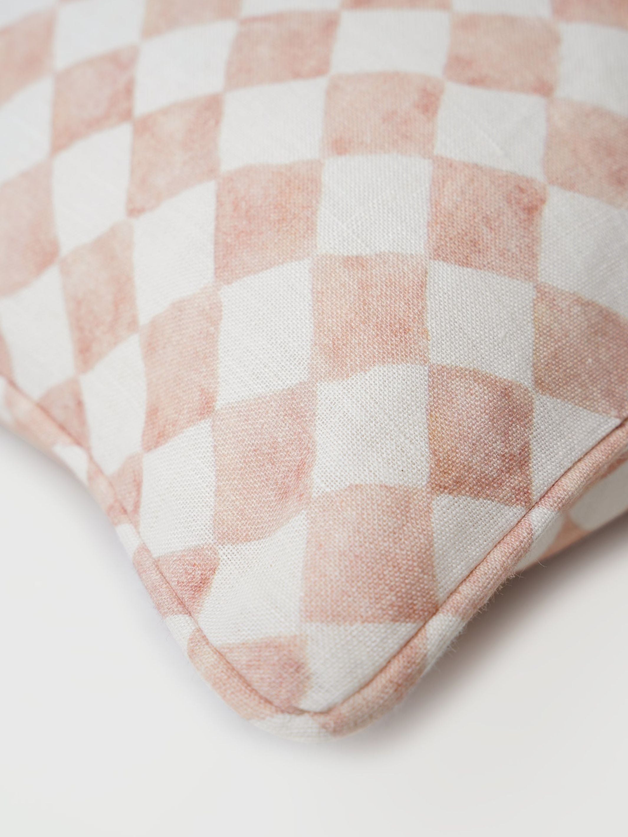 Cushion Cover - Checker Blush Lumbar