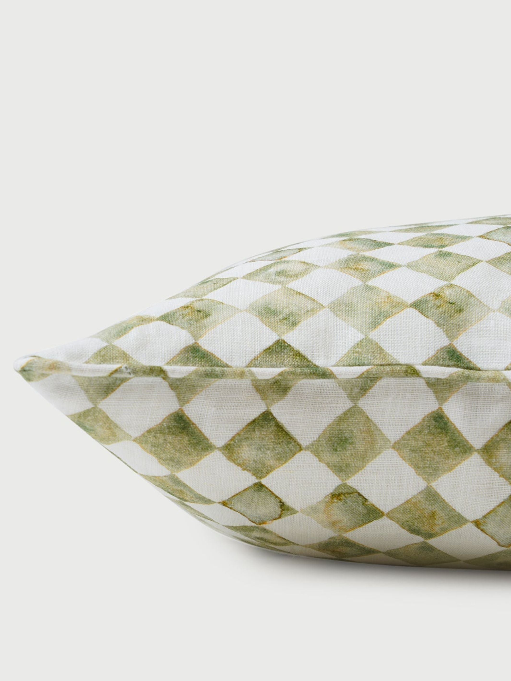 Cushion Cover - Checker Green Lumbar