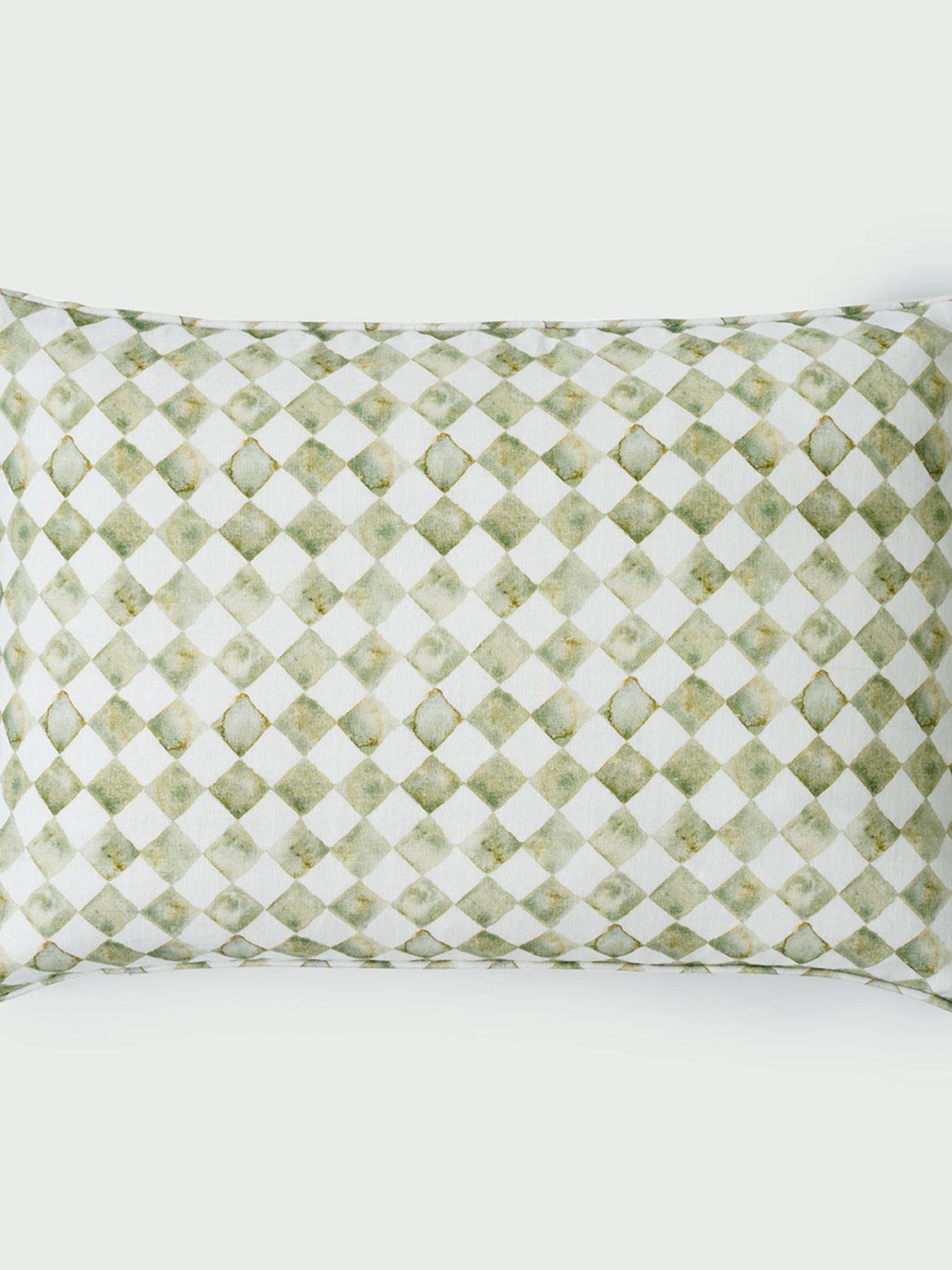 Cushion Cover - Checker Green Oblong