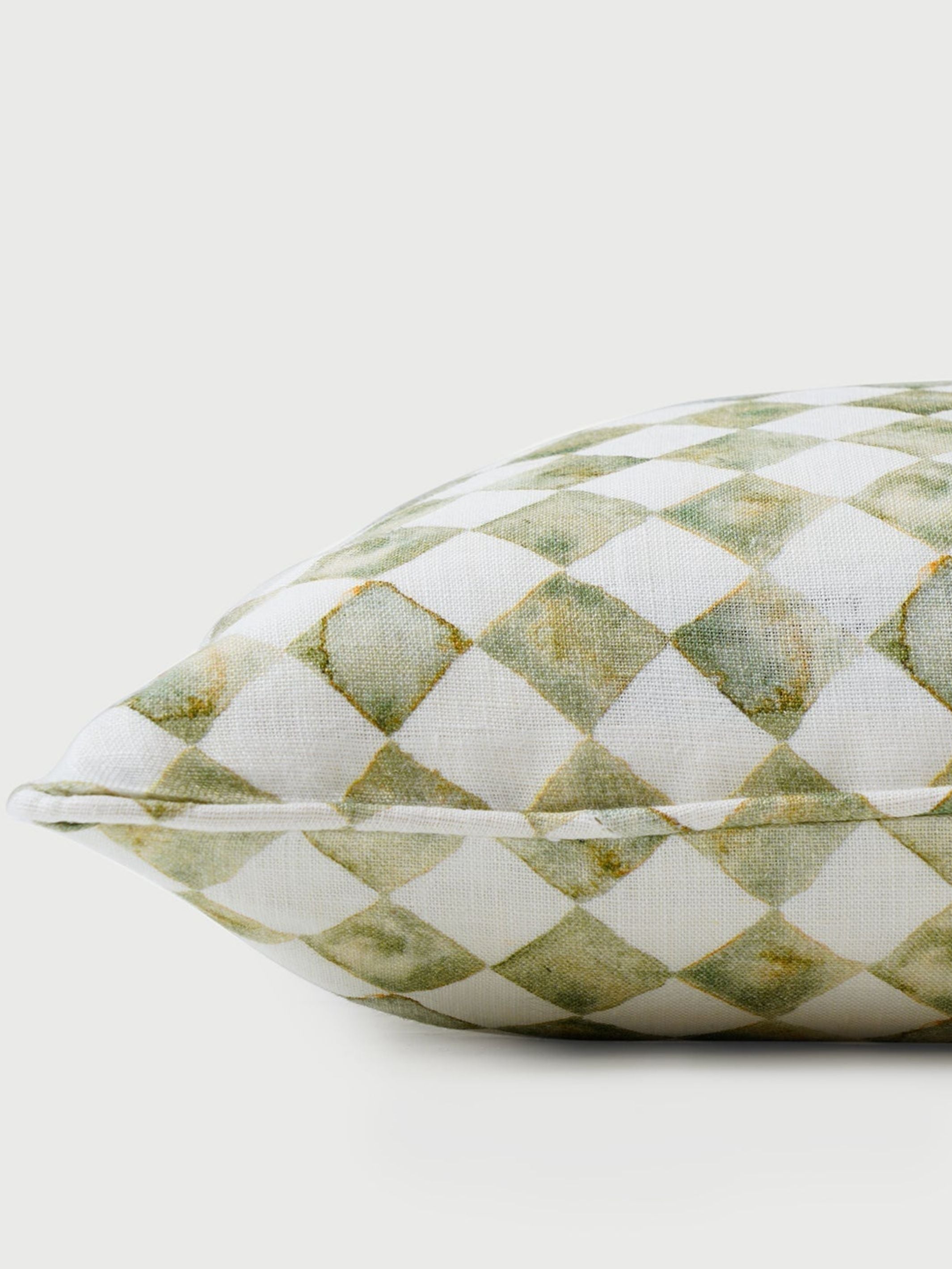 Cushion Cover - Checker Green Oblong
