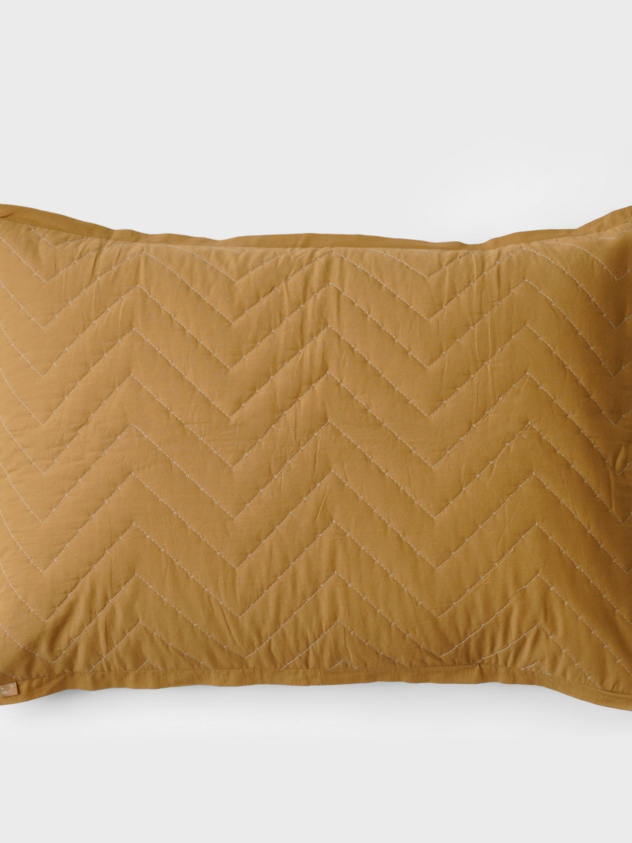 Quilted Bedding Set - Chevron Ochre