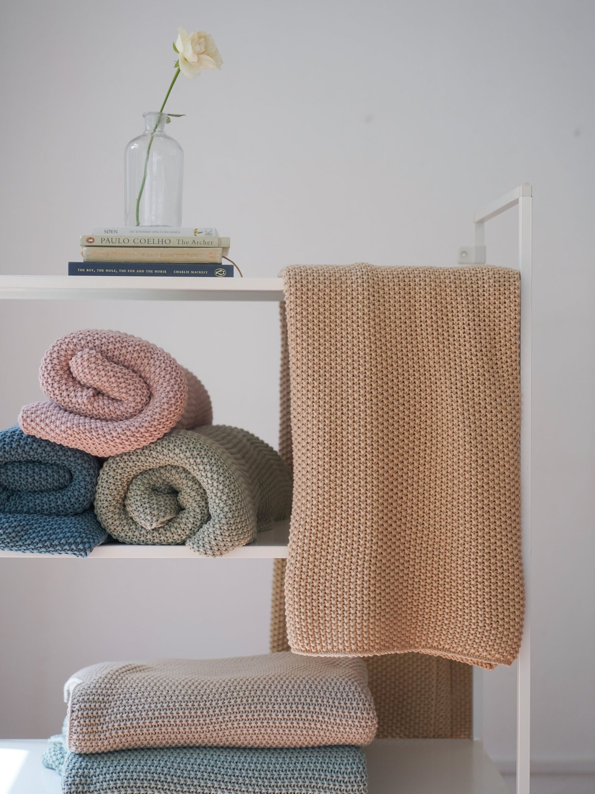Knit Throw - Beige Moss
