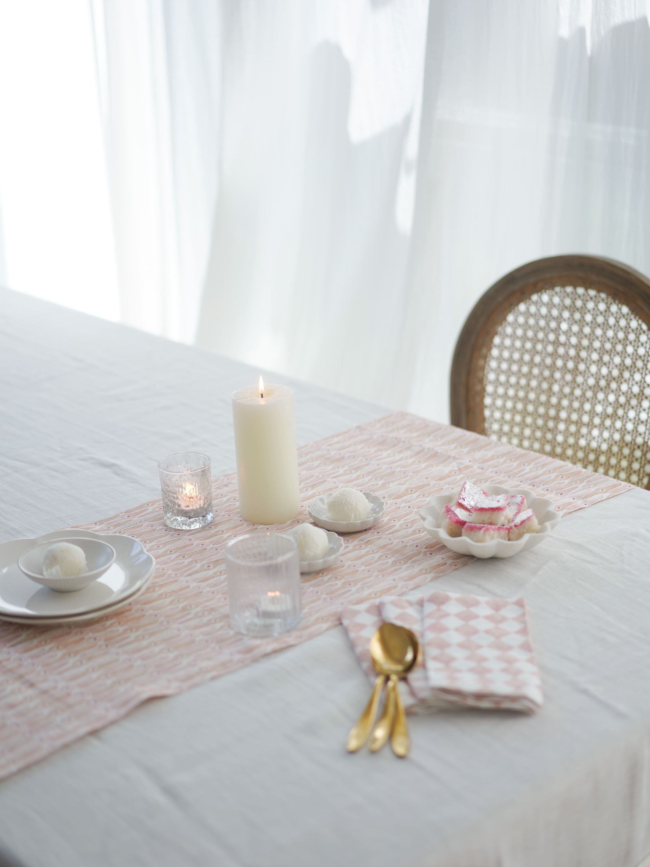 Table Napkin - Checker Blush