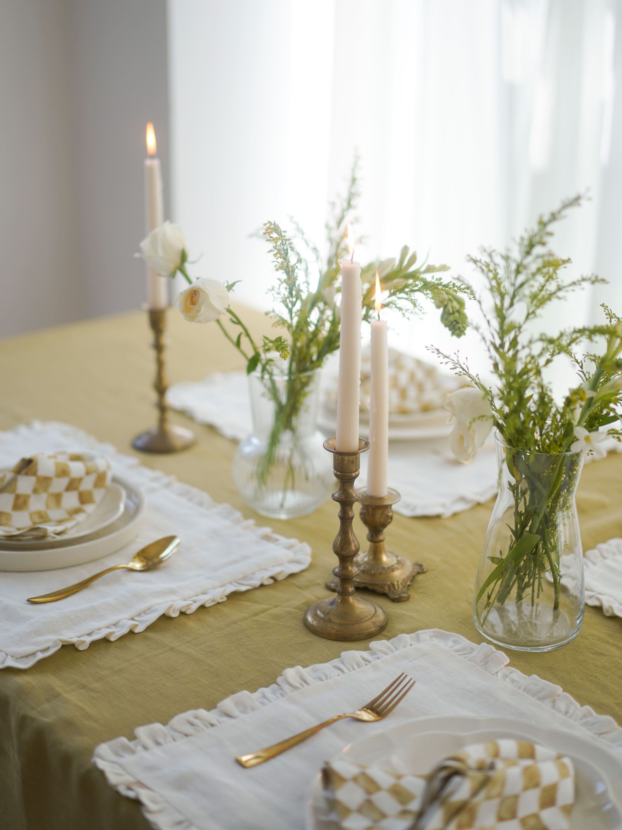 Linen Table Cover - Ochre