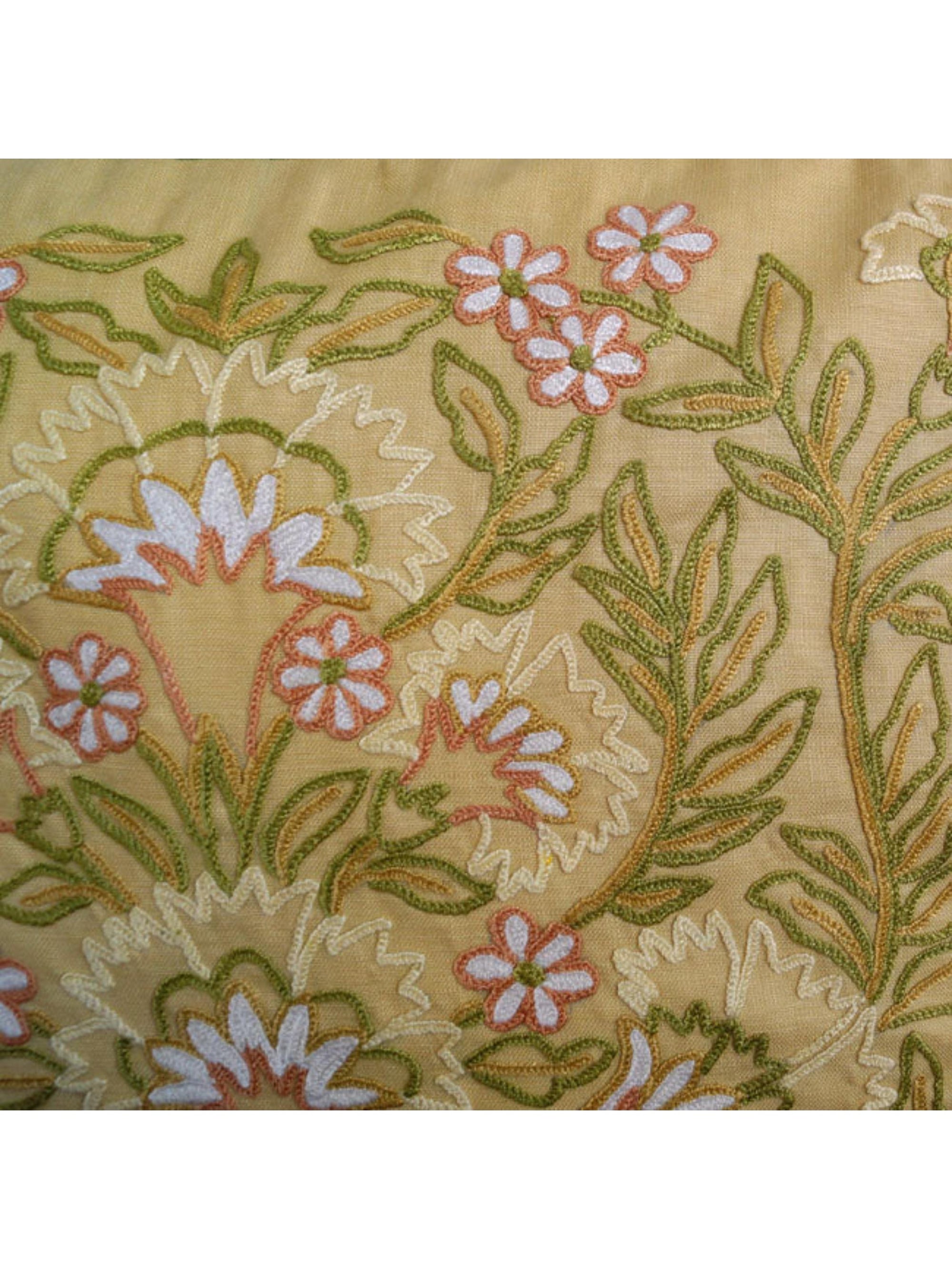 Cushion Cover - Dast-e-Gul Aari Embroidered - Beige
