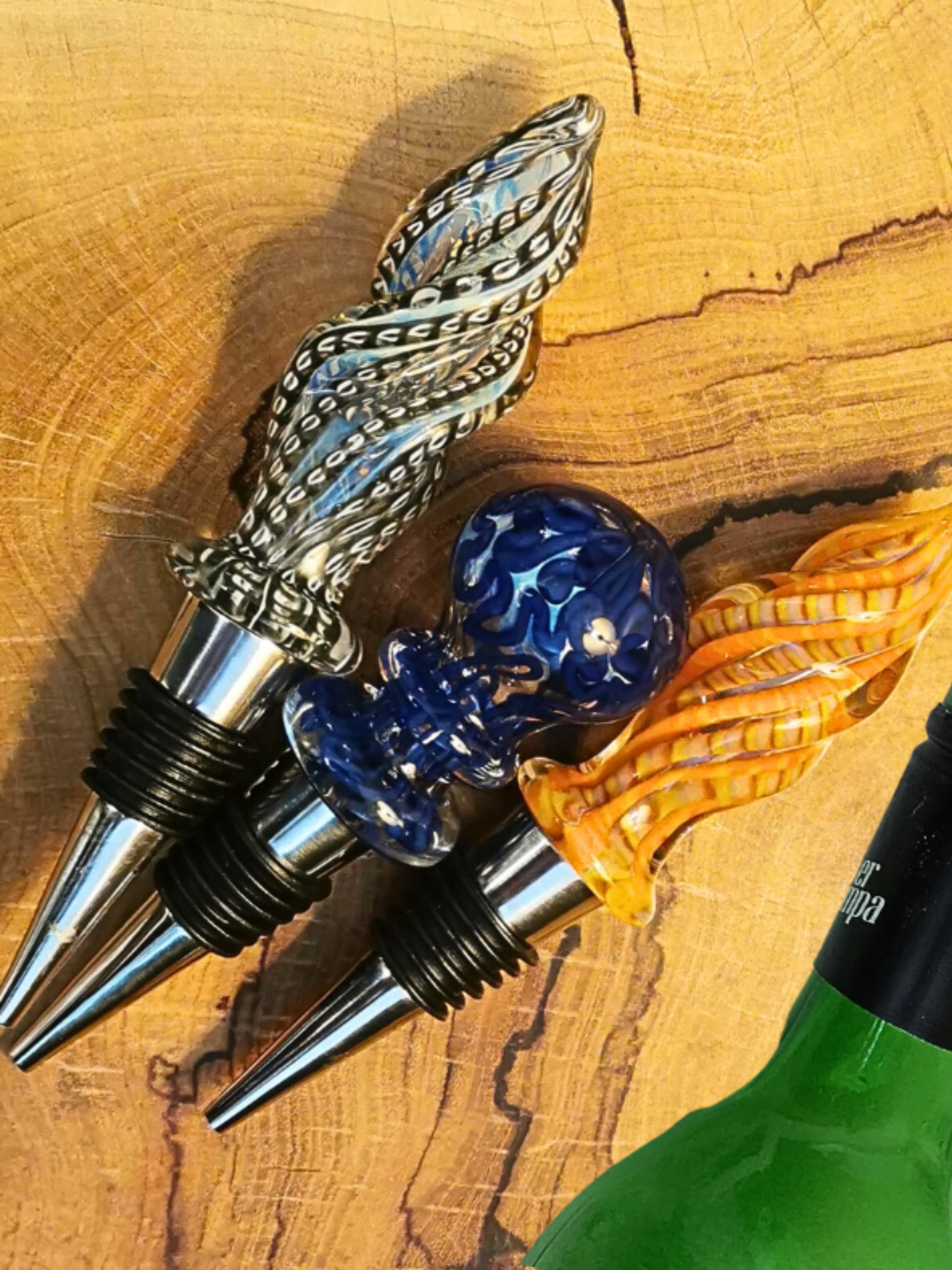 Wine Stoppers - Cyra Handblown Glass