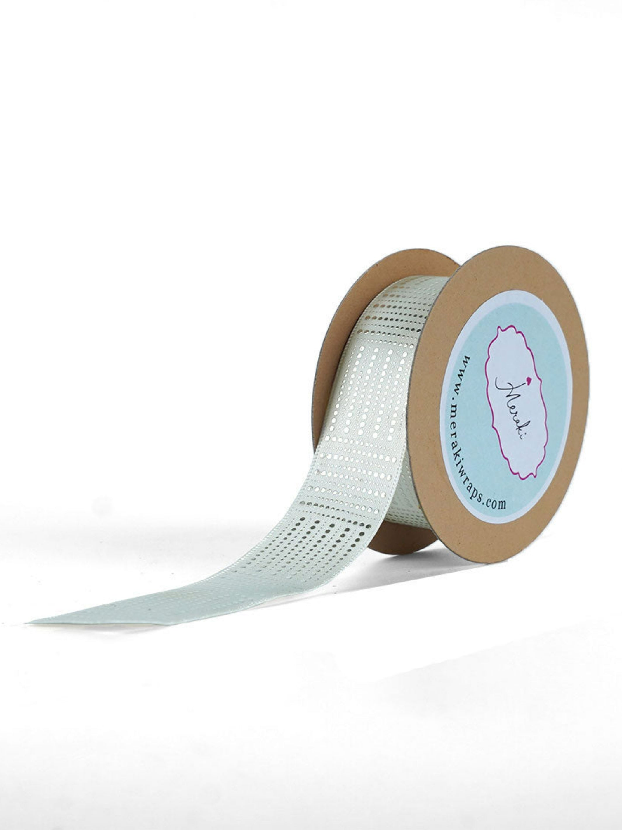 Dotted Silver Foiled Satin Ribbon