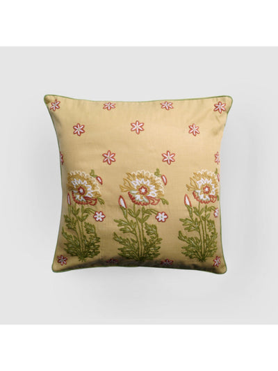 Cushion Cover - Gul Bahar Aari Embroidered Beige