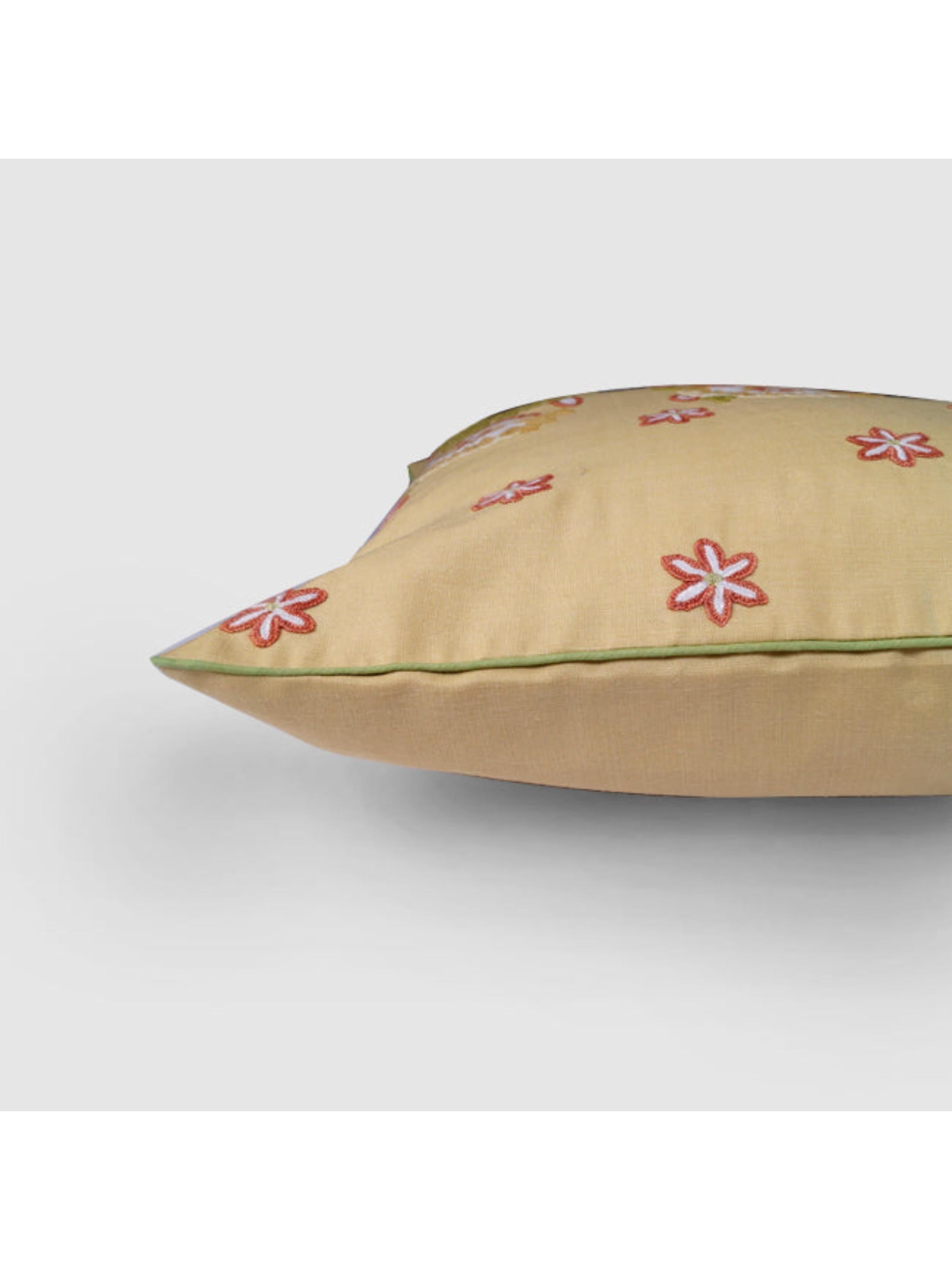 Cushion Cover - Gul Bahar Aari Embroidered Beige