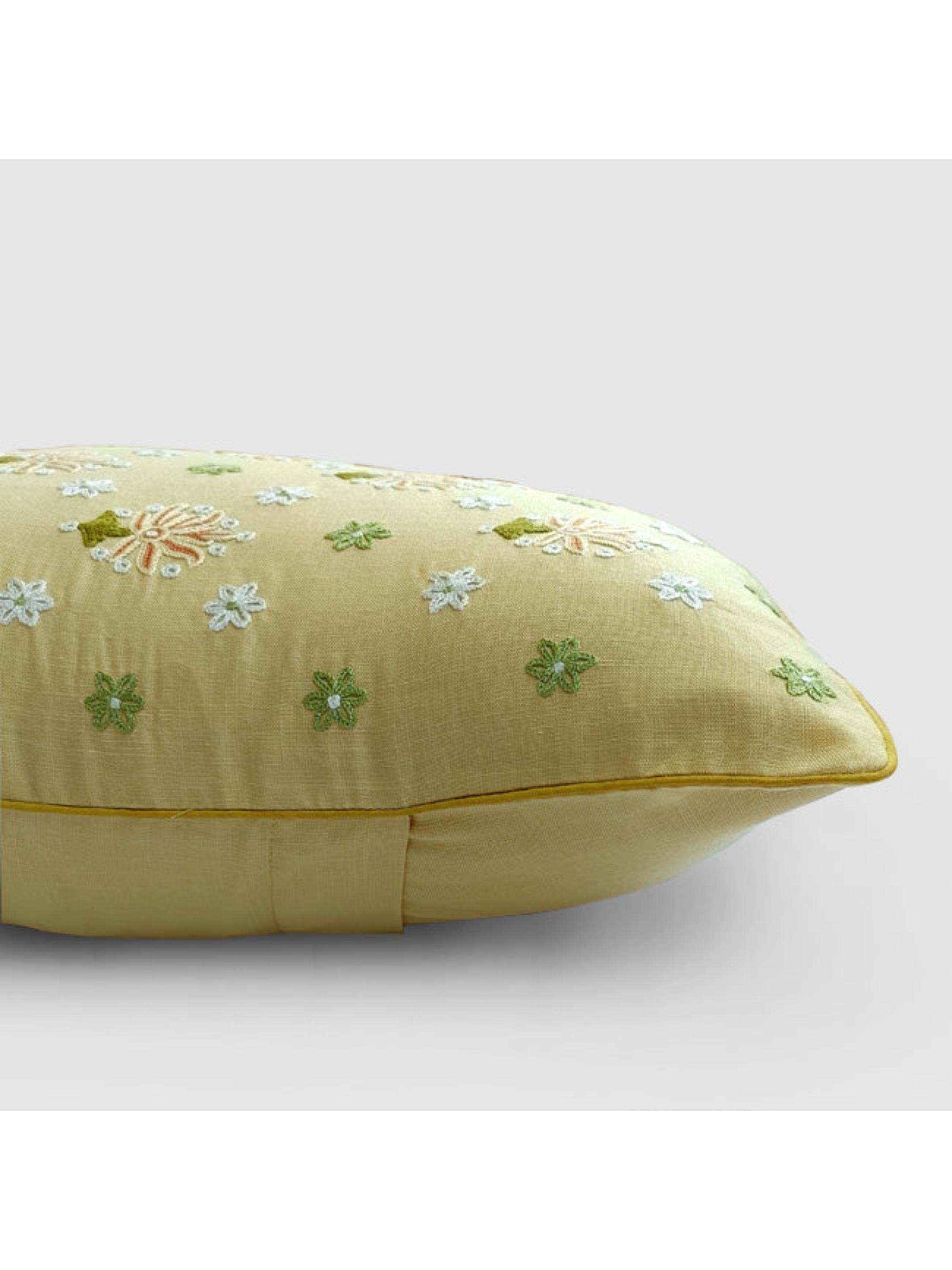 Cushion Cover - Gul Nilofer Aari Embroidered - Beige