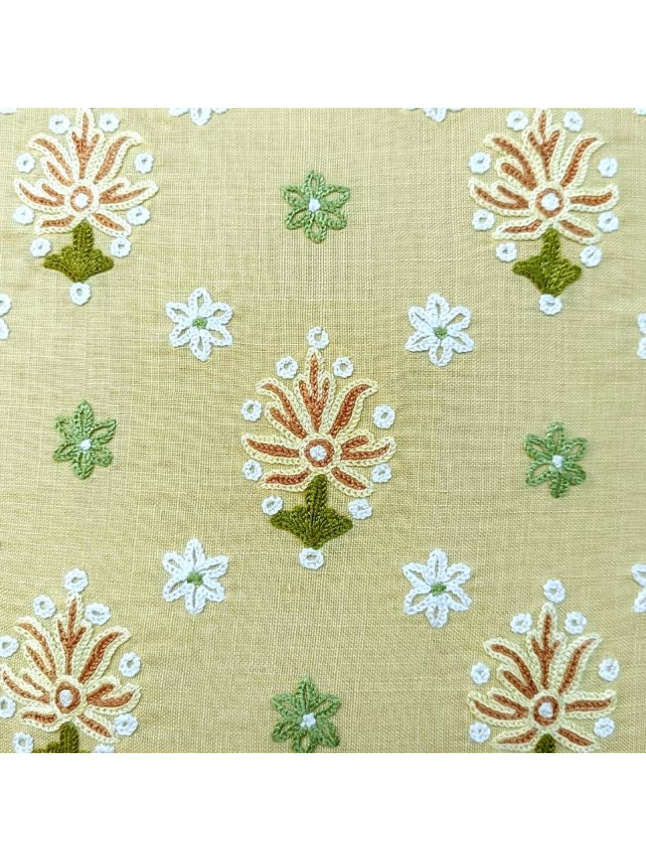 Cushion Cover - Gul Nilofer Aari Embroidered - Beige