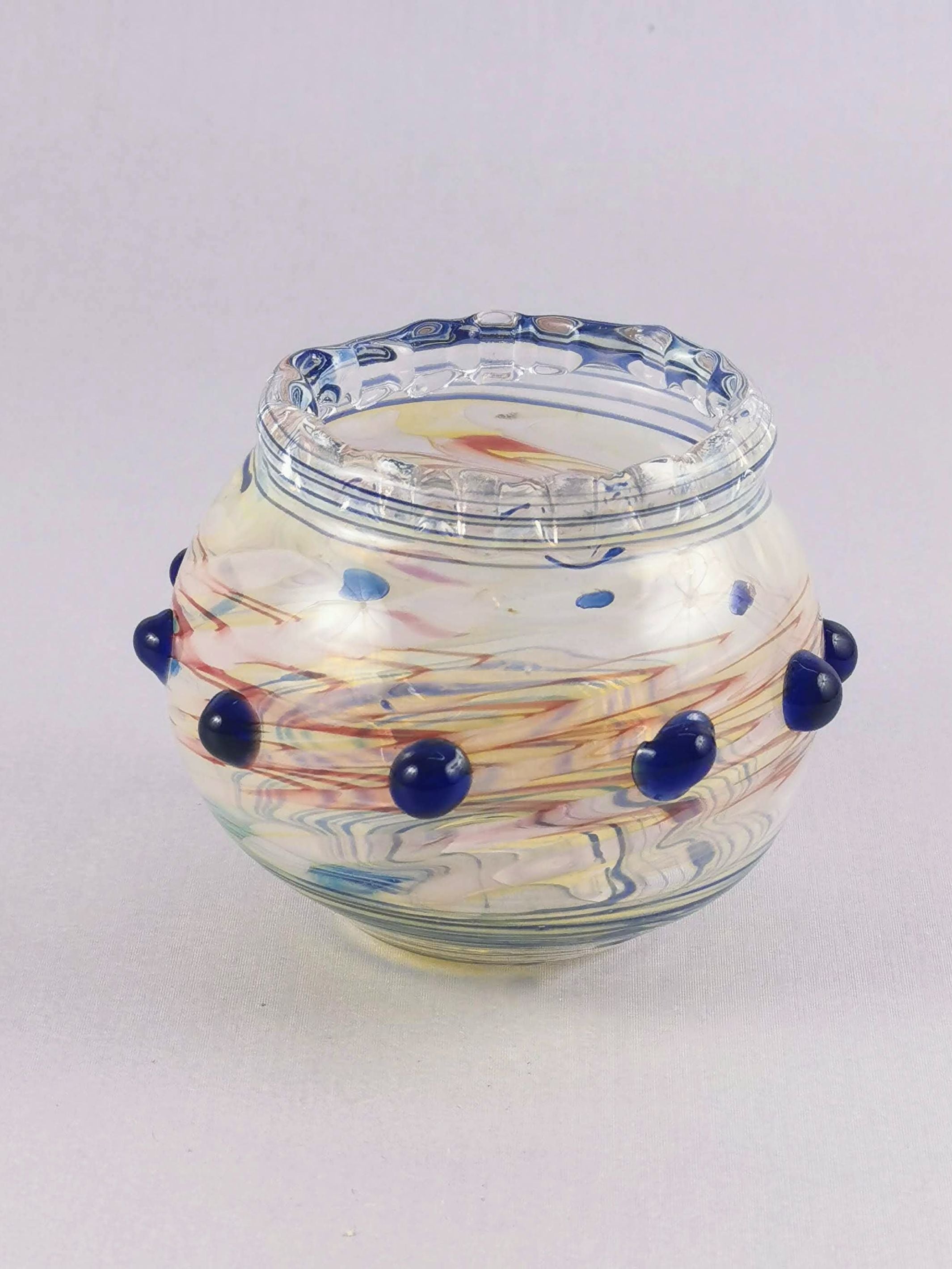 Jeweled Moroccon - Handblown Art Glass Vase