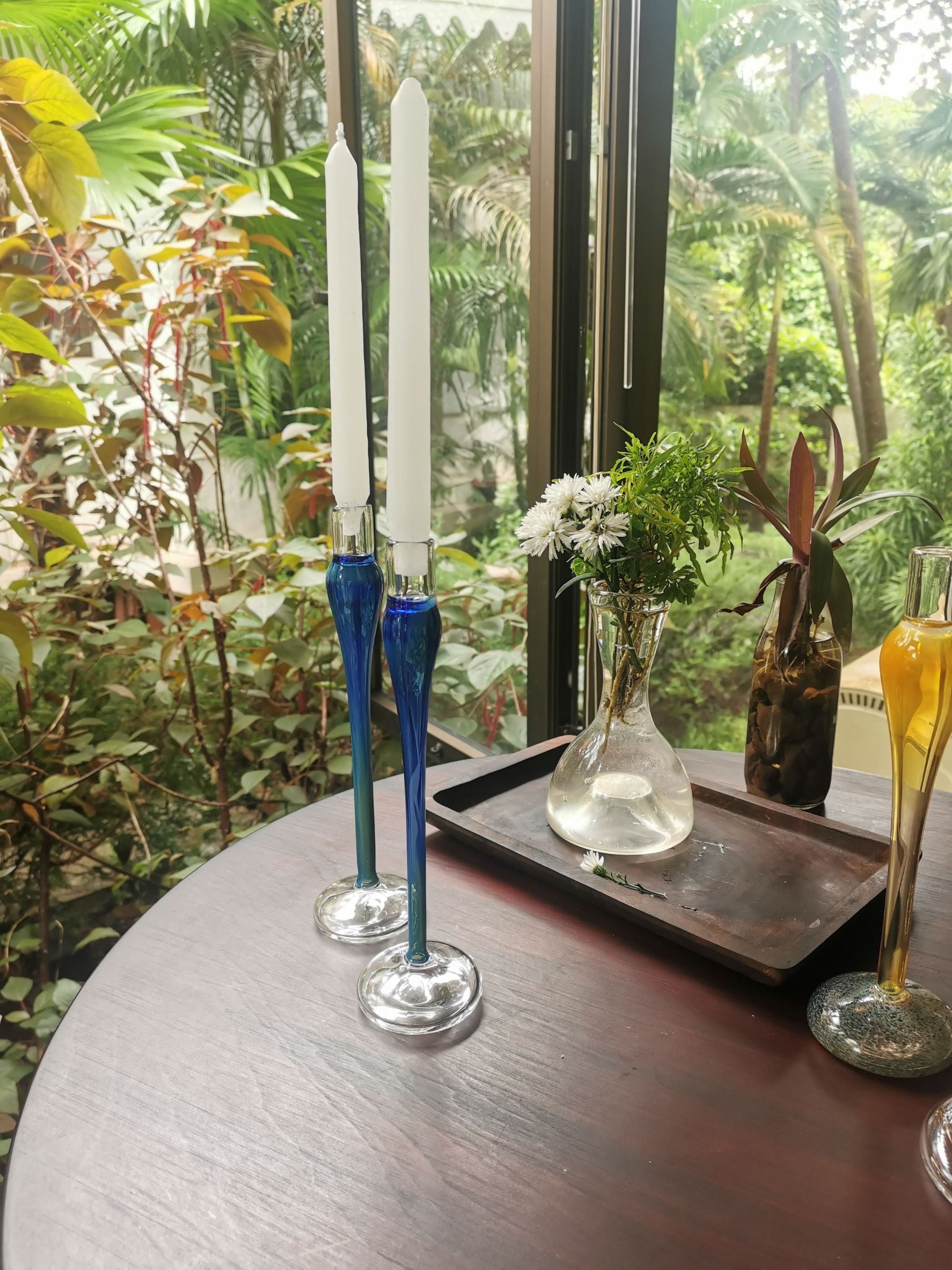 Taper glass candle holder - Elegant vintage