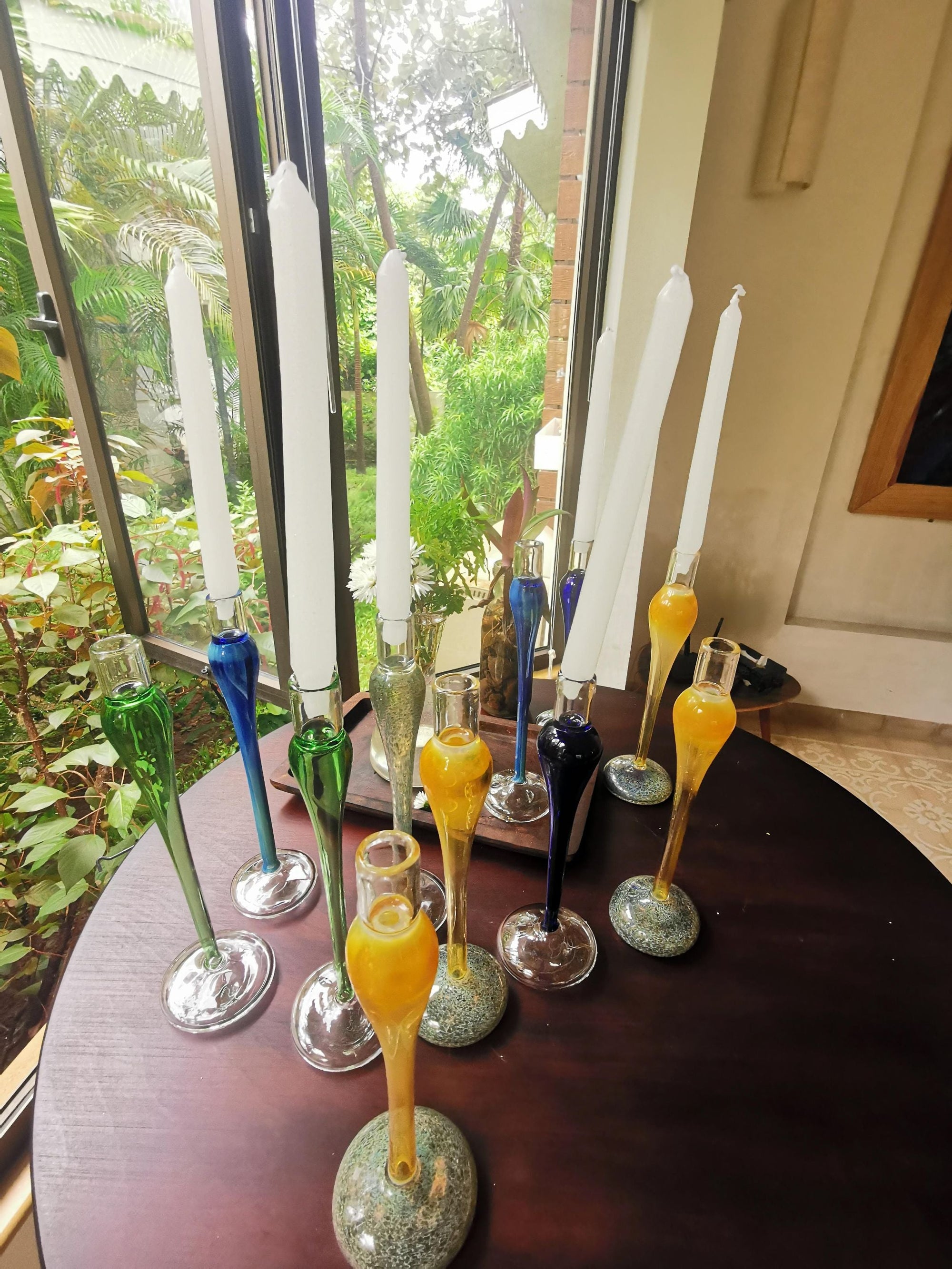 Taper glass candle holder - Elegant vintage