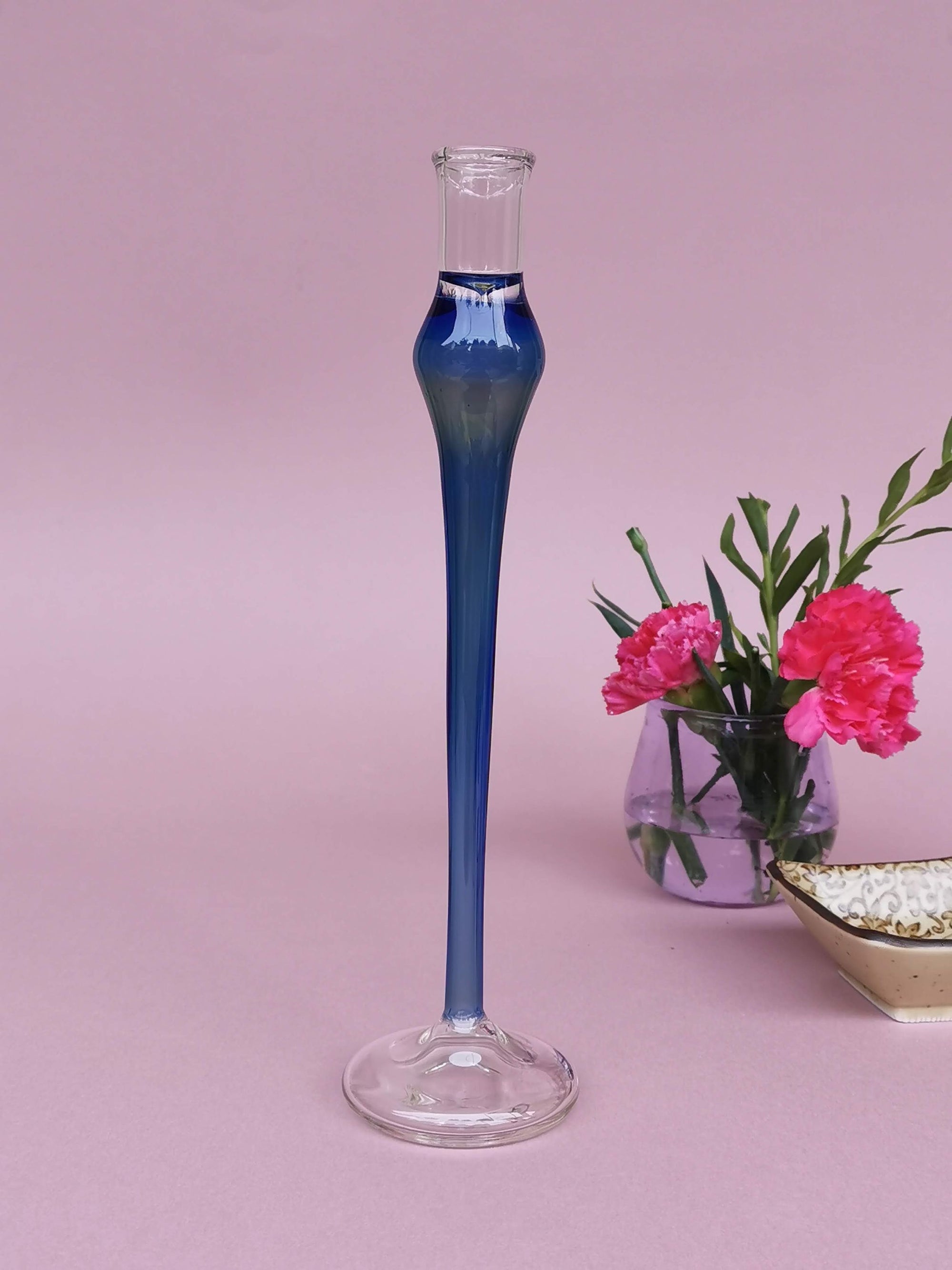 Taper glass candle holder - Elegant vintage
