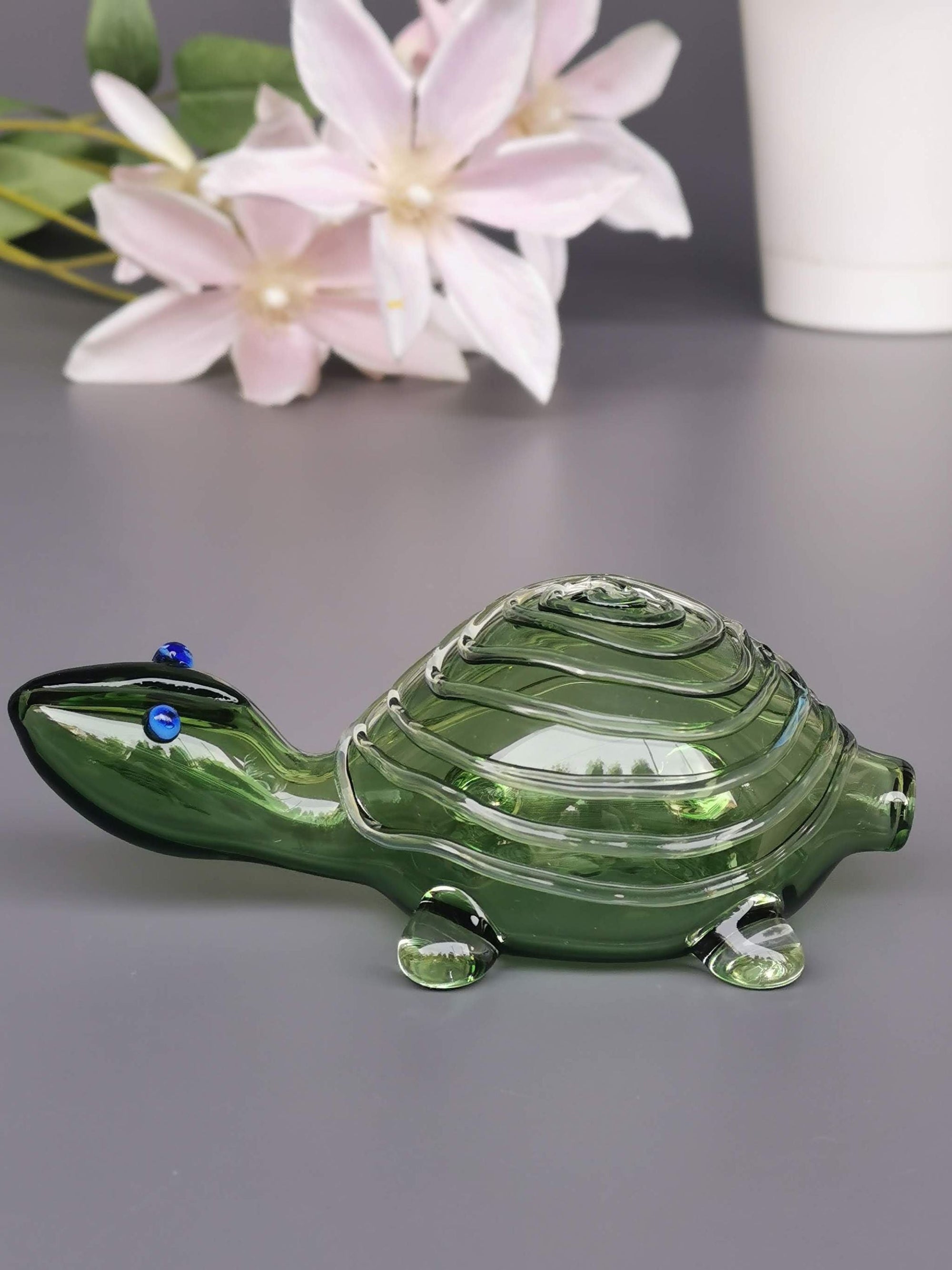 Good Luck Glass Turtles- Jade