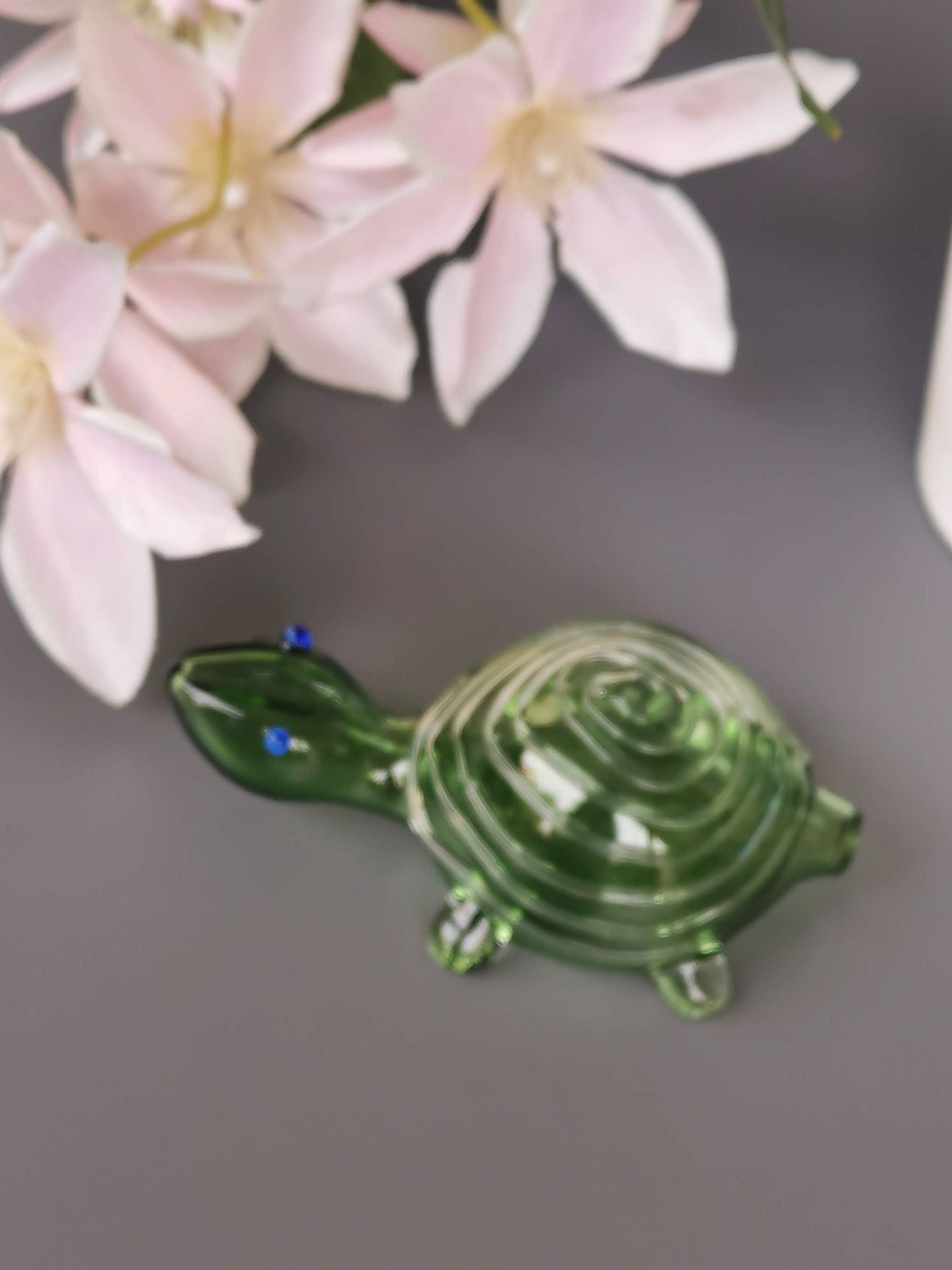 Good Luck Glass Turtles- Jade