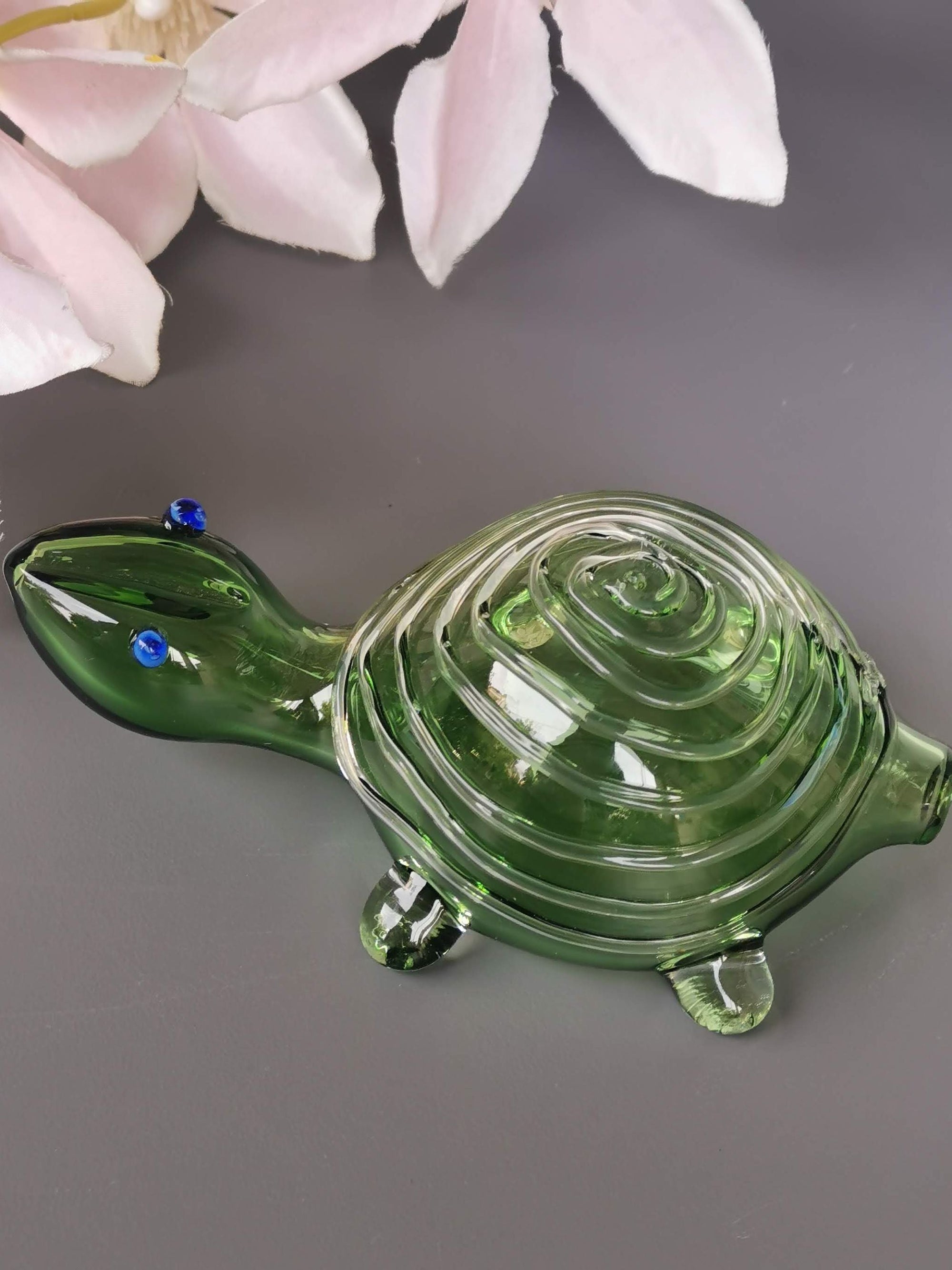 Good Luck Glass Turtles- Jade