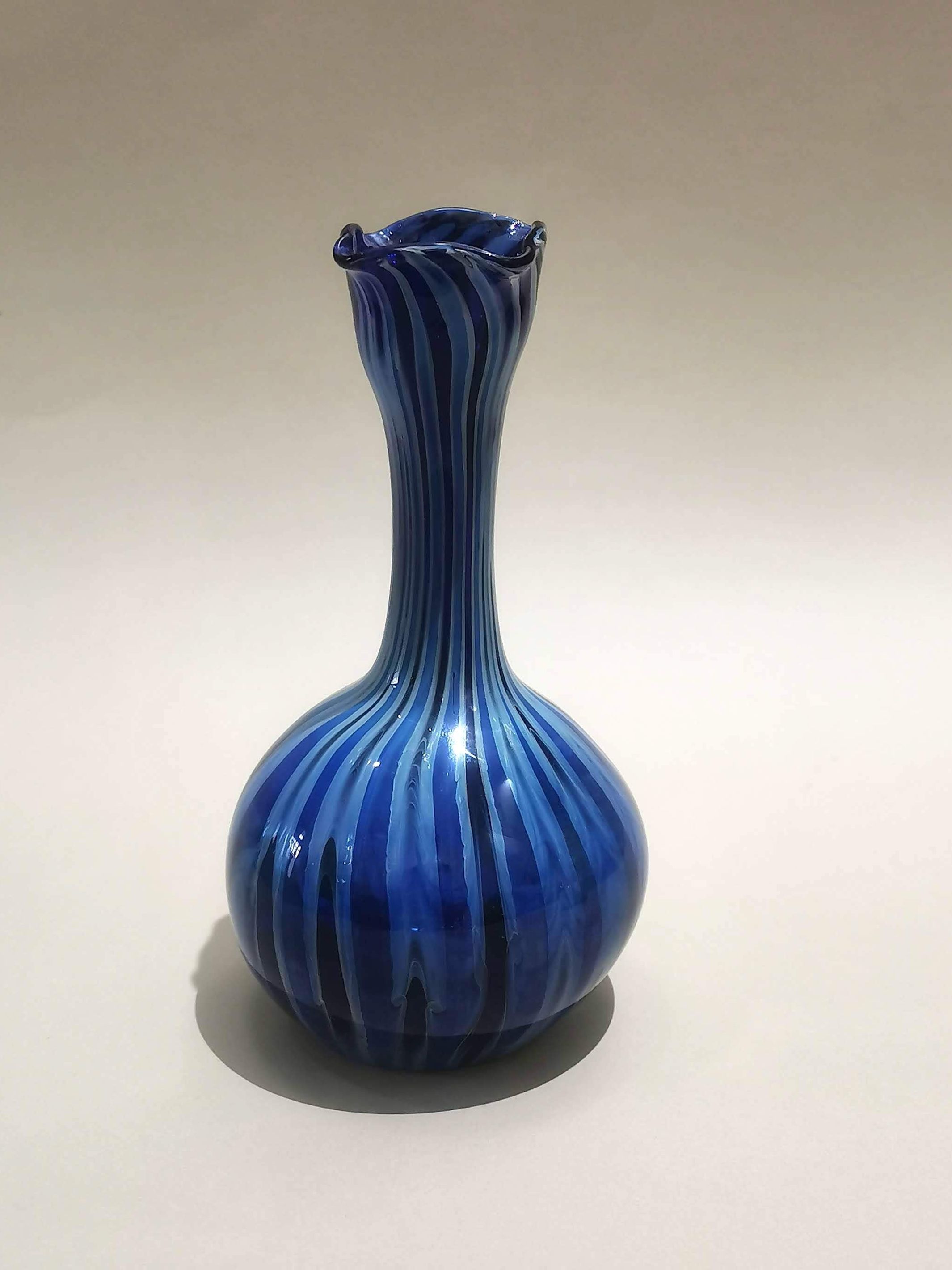 Handblown Vase- Blue Hues - Murano Glass Style