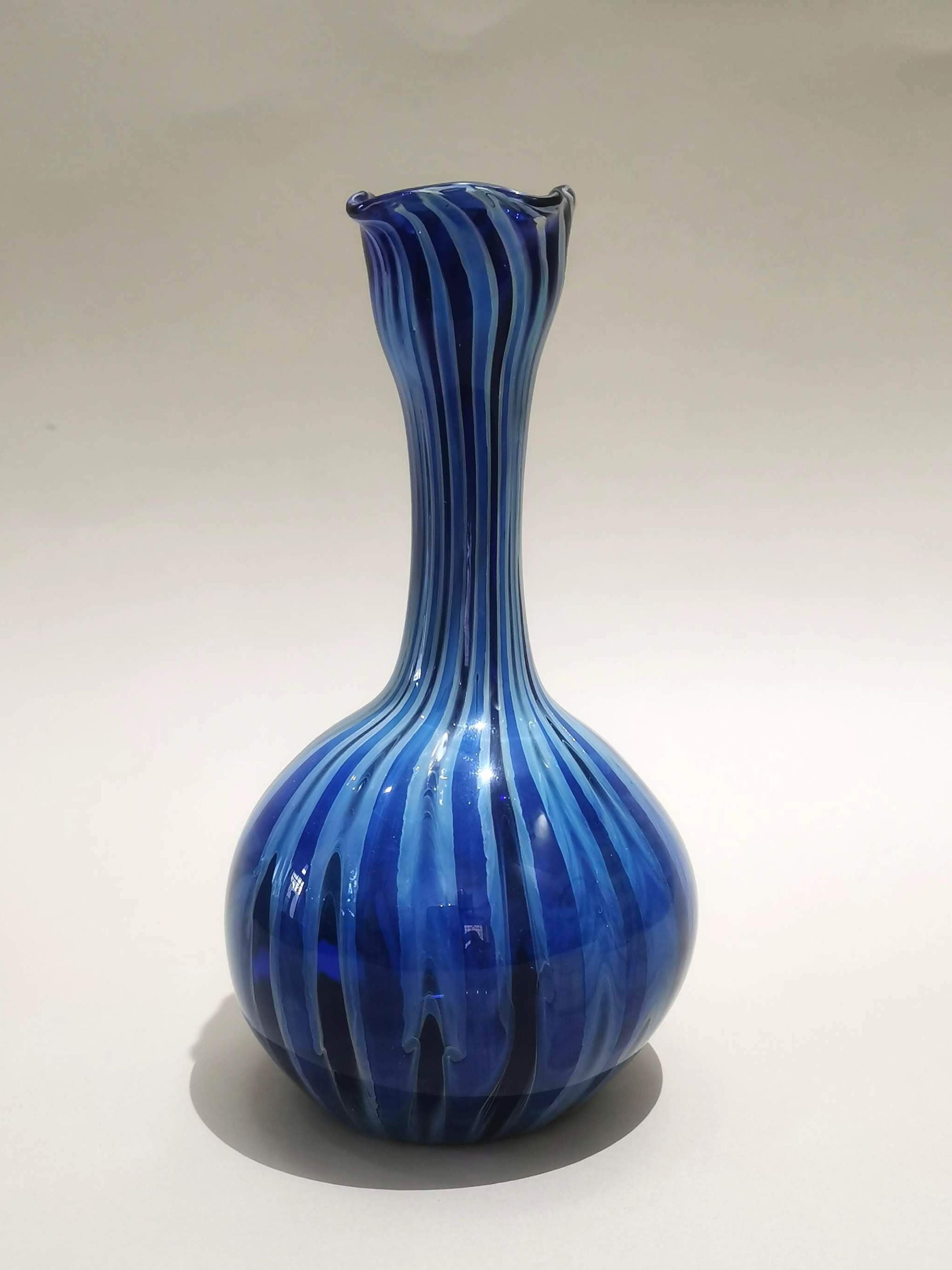 Handblown Vase- Blue Hues - Murano Glass Style