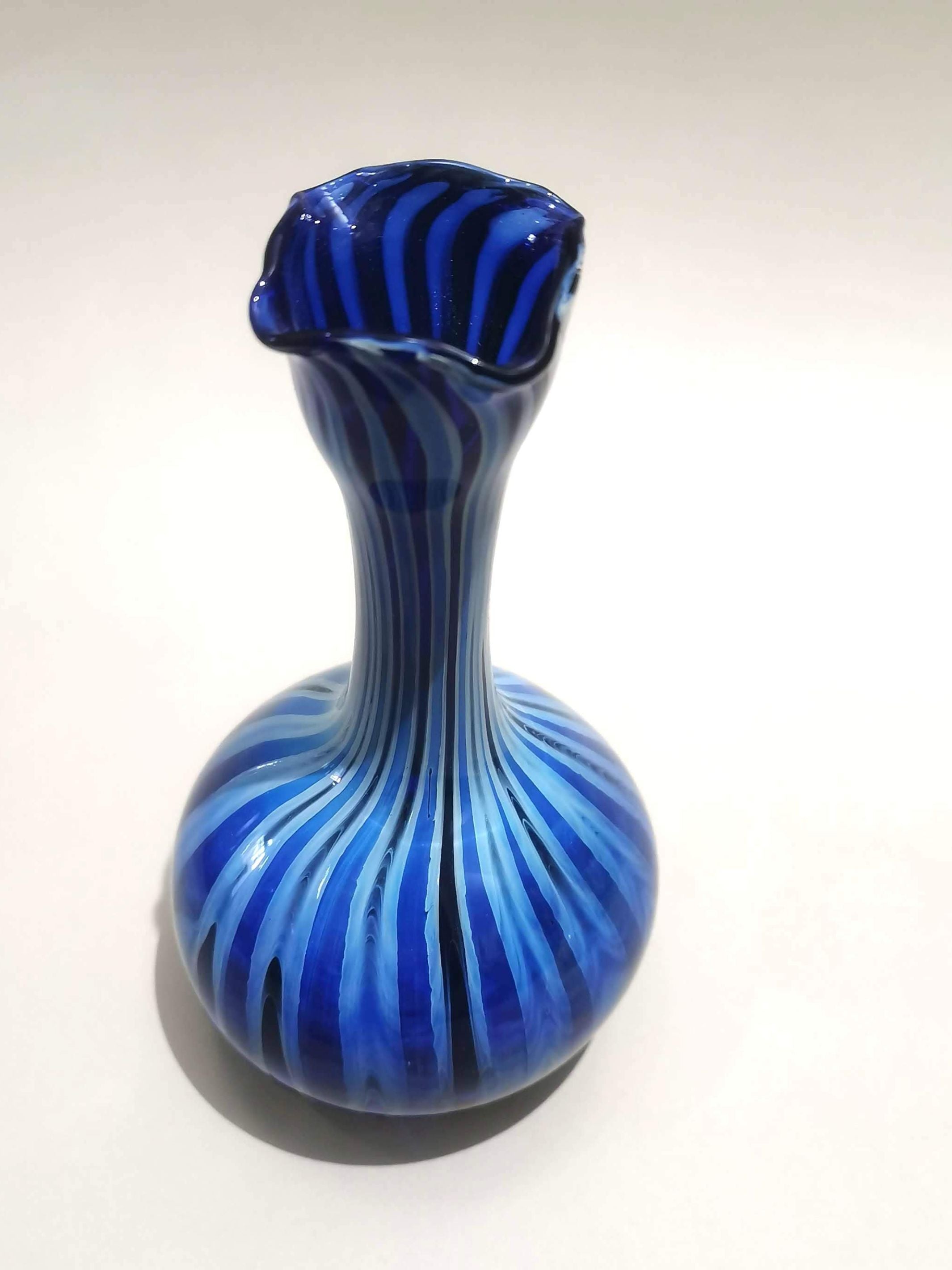 Handblown Vase- Blue Hues - Murano Glass Style
