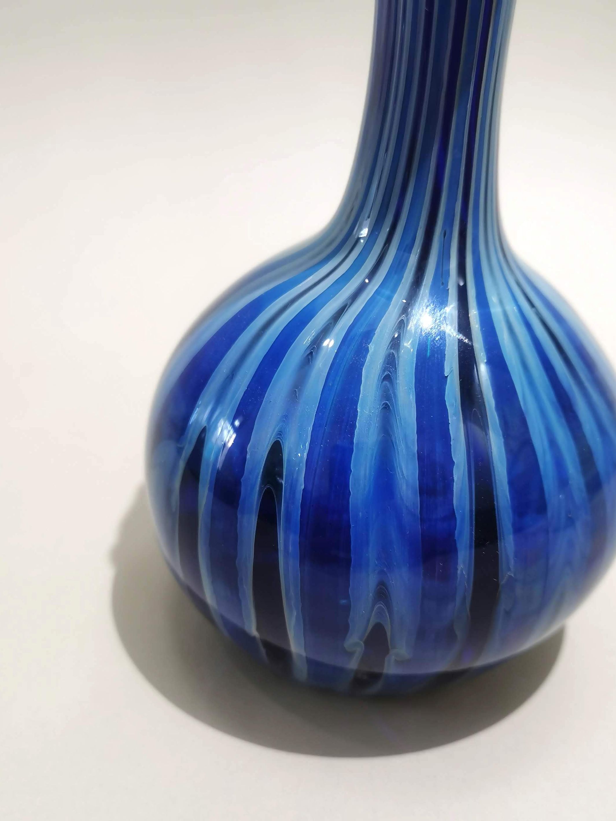 Handblown Vase- Blue Hues - Murano Glass Style