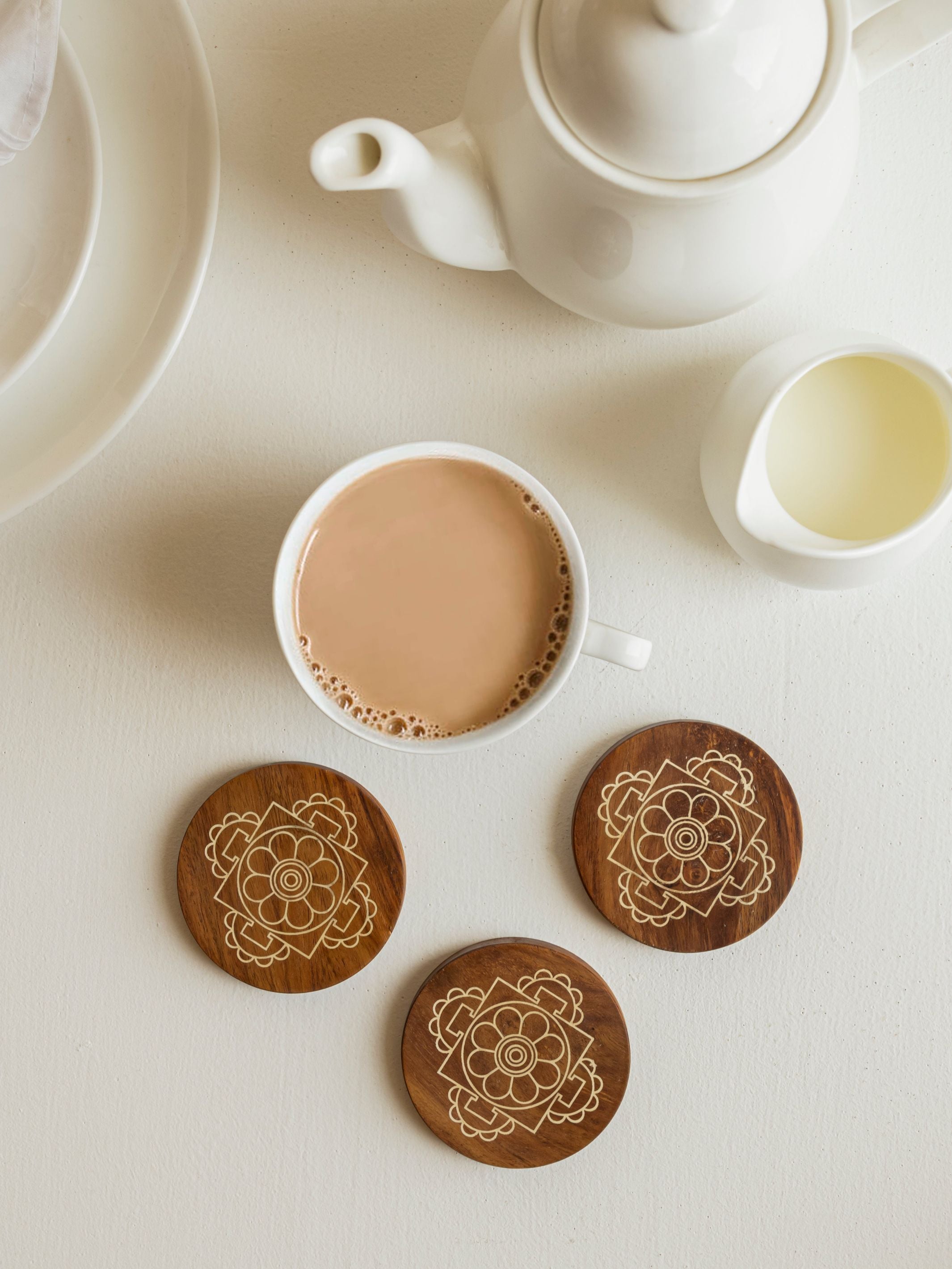 Teak Wood Coasters -Mandala
