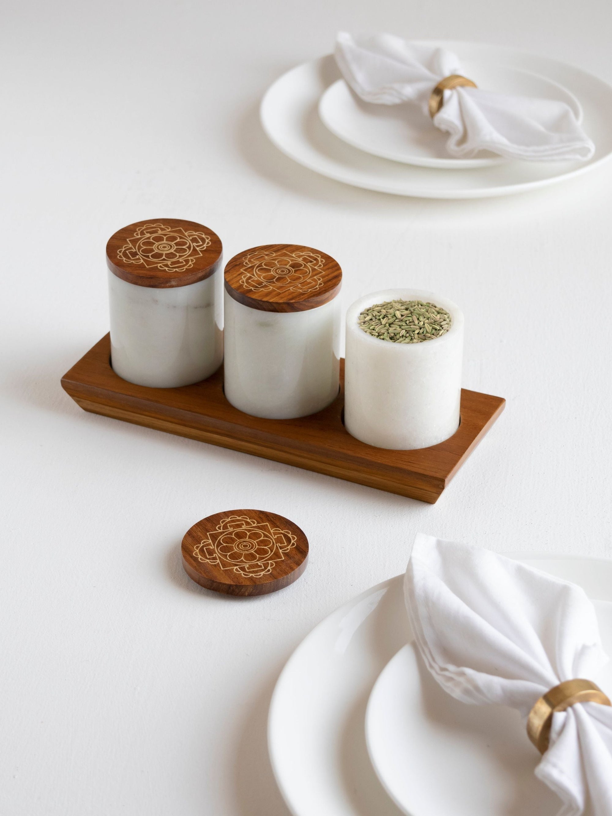 Marble Servers - Mandala Condiment