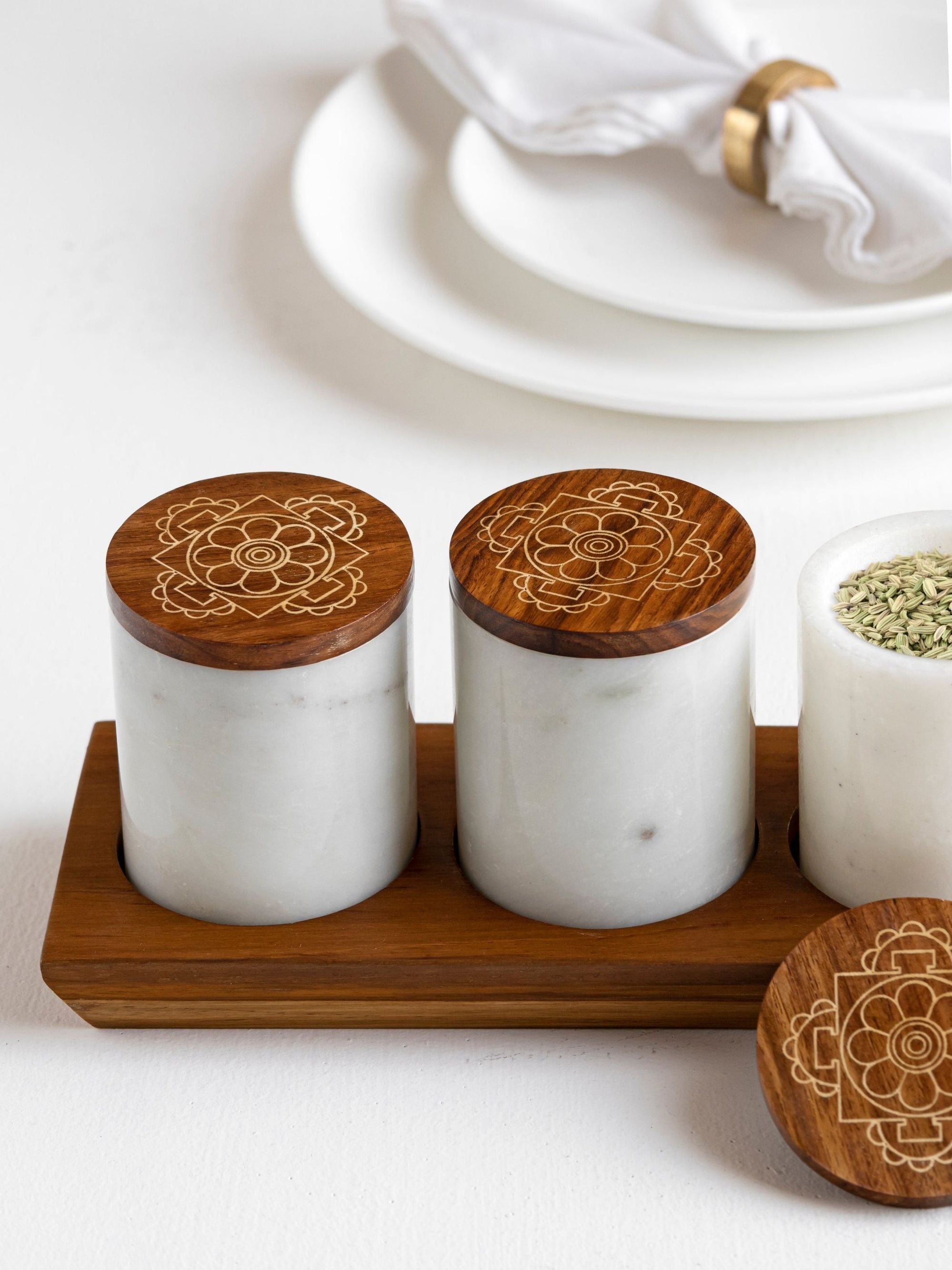 Marble Servers - Mandala Condiment
