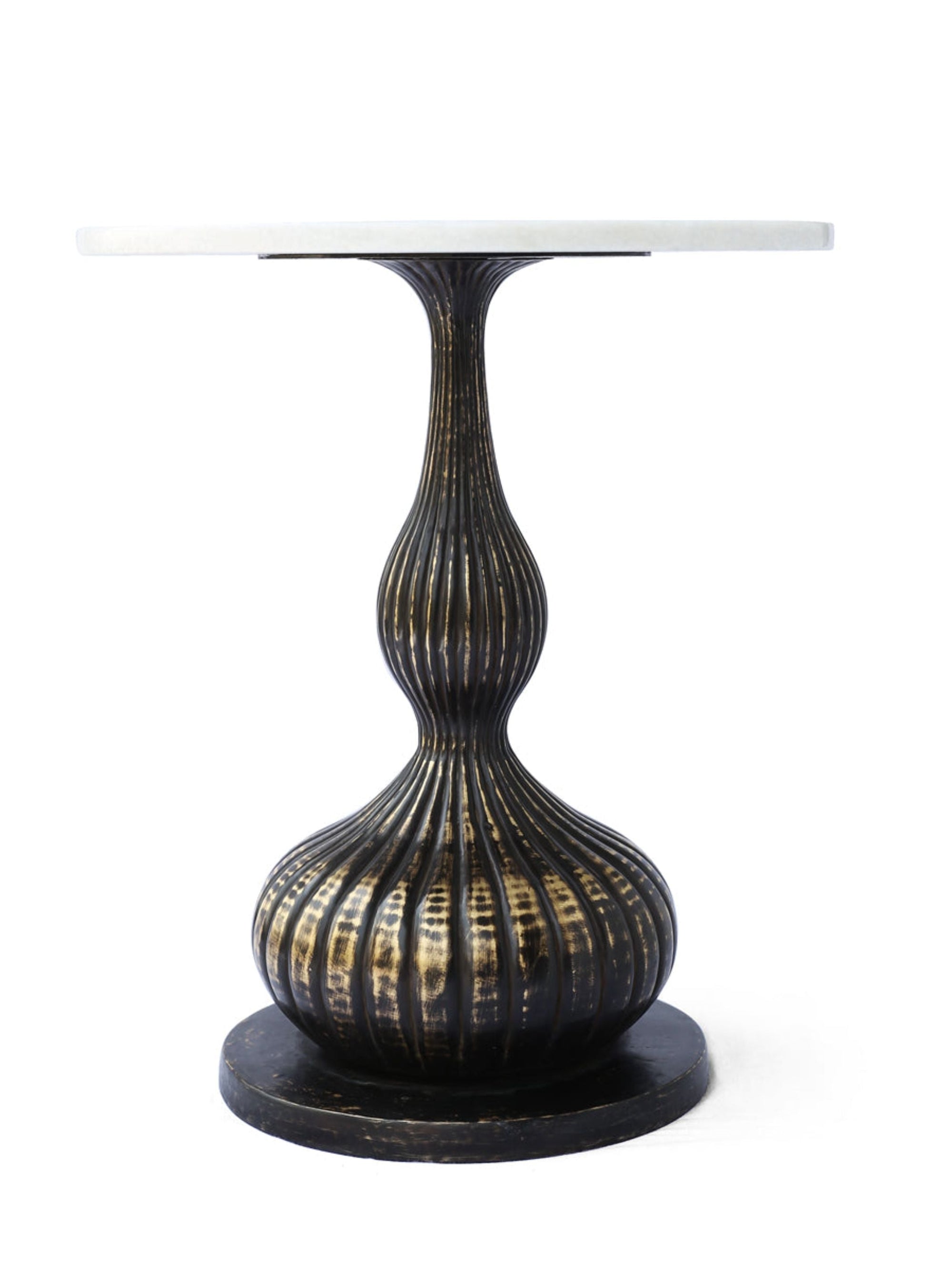 Marble Top Peg Table - Antique Brass