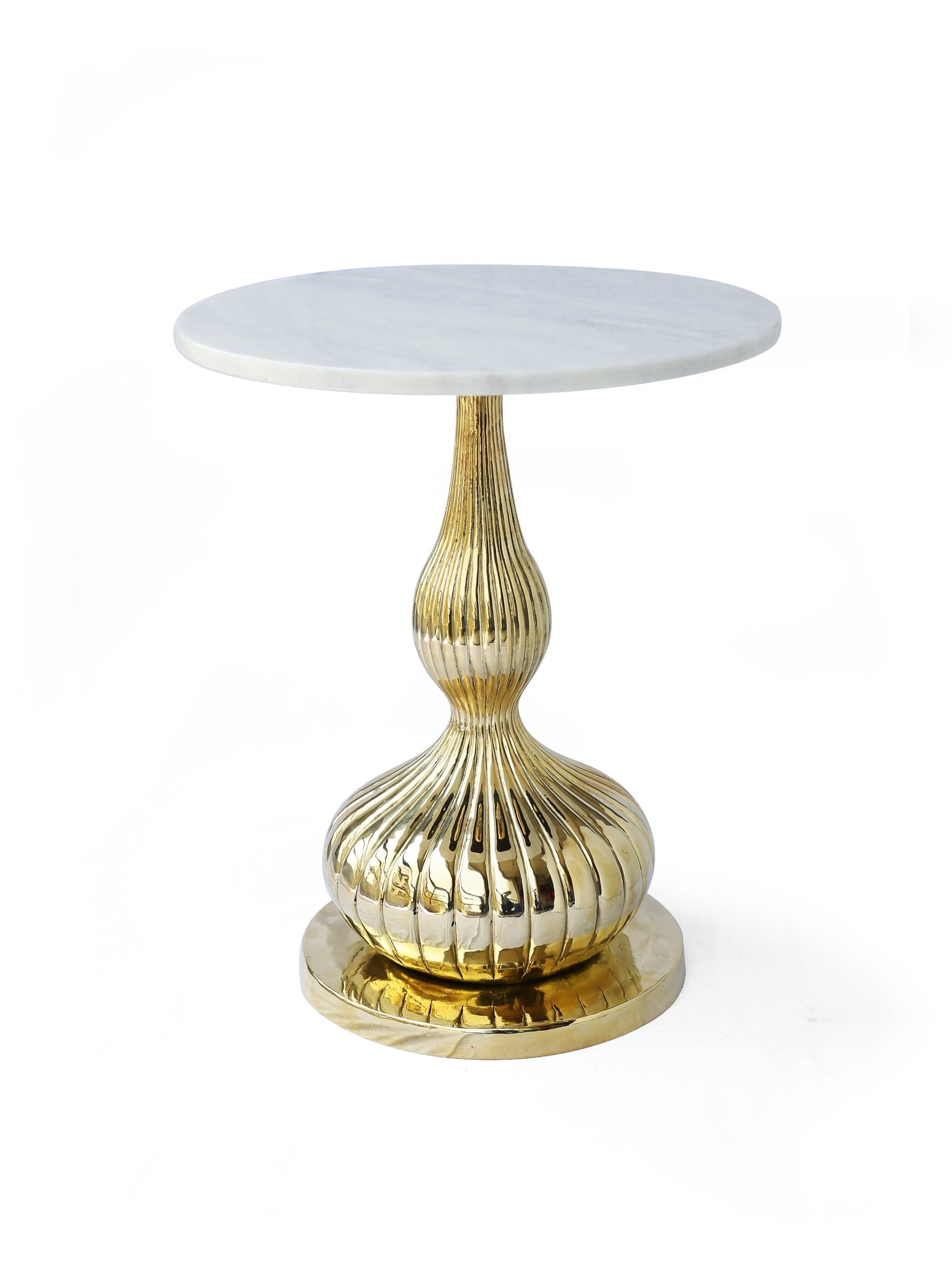 Marble Top Peg Table - Brass