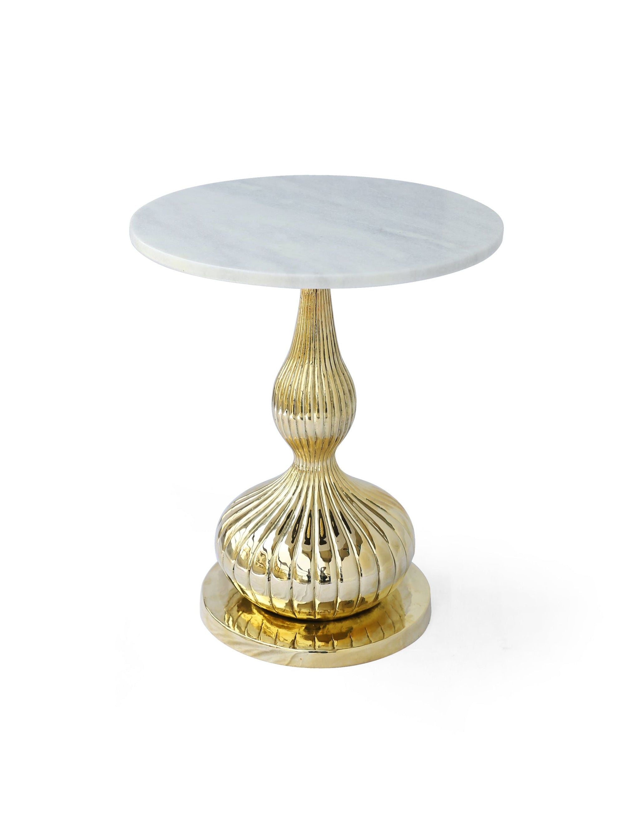 Marble Top Peg Table - Brass