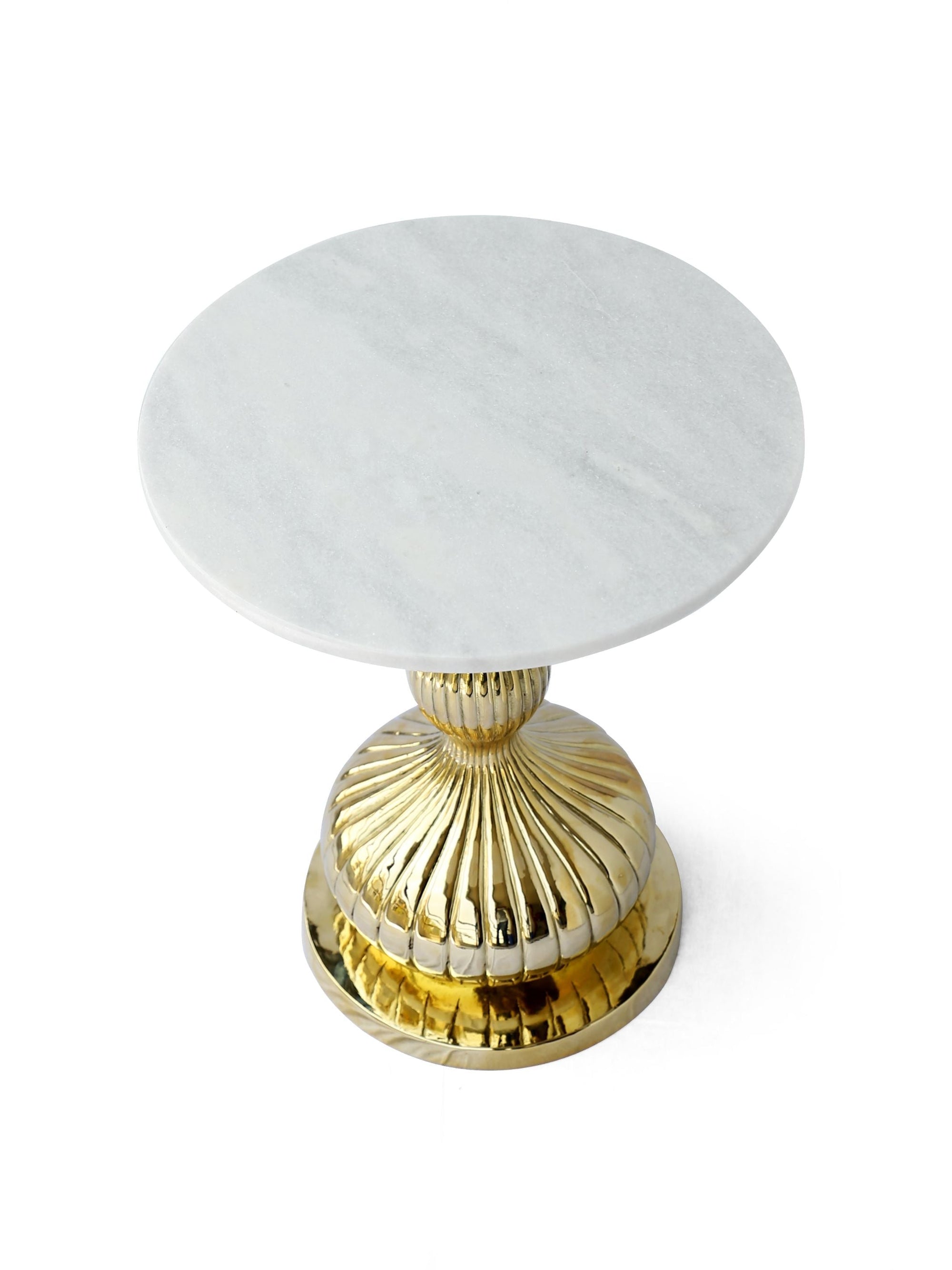 Marble Top Peg Table - Brass