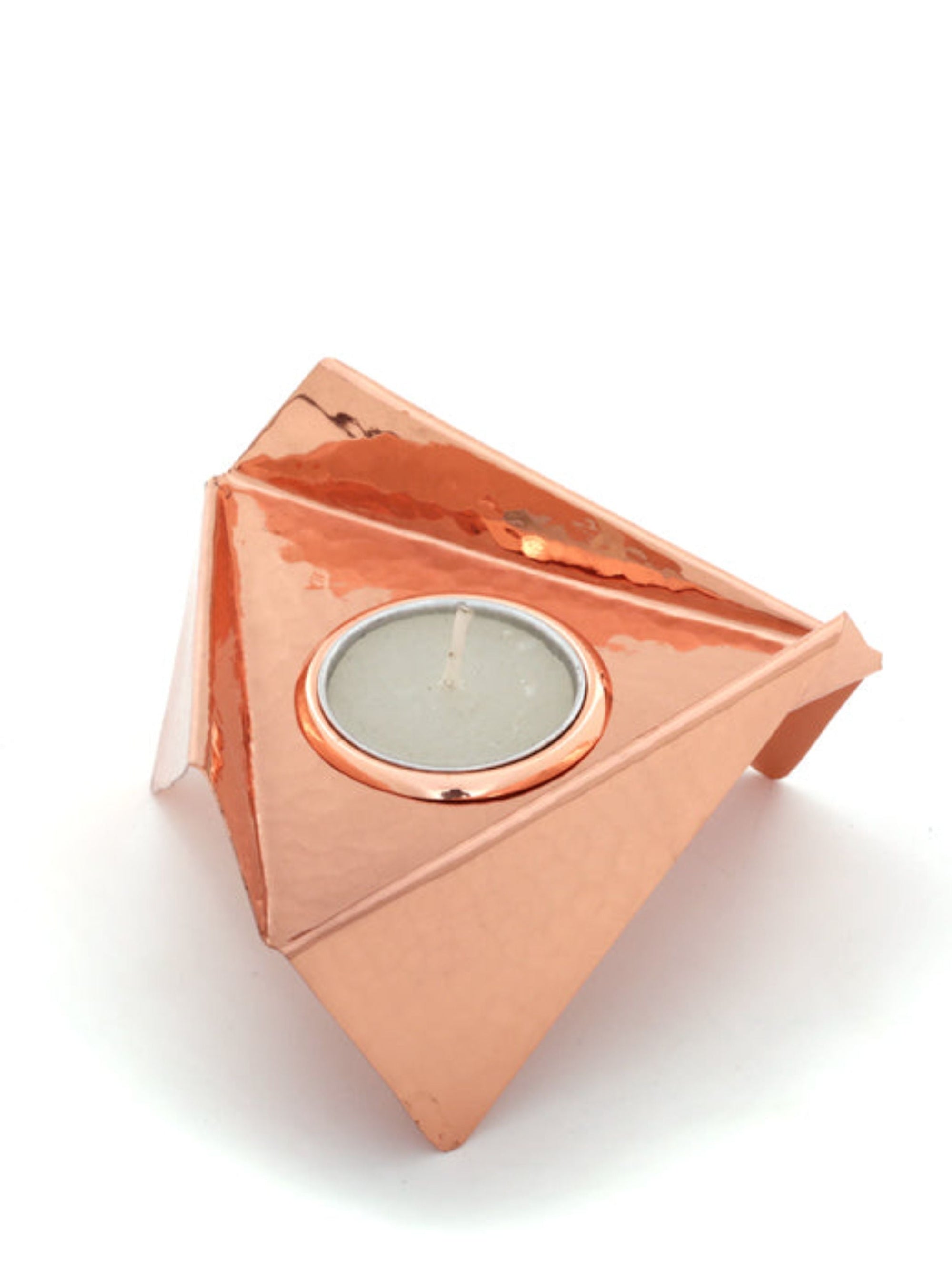 Tea Light Candle Holder Origami - Copper