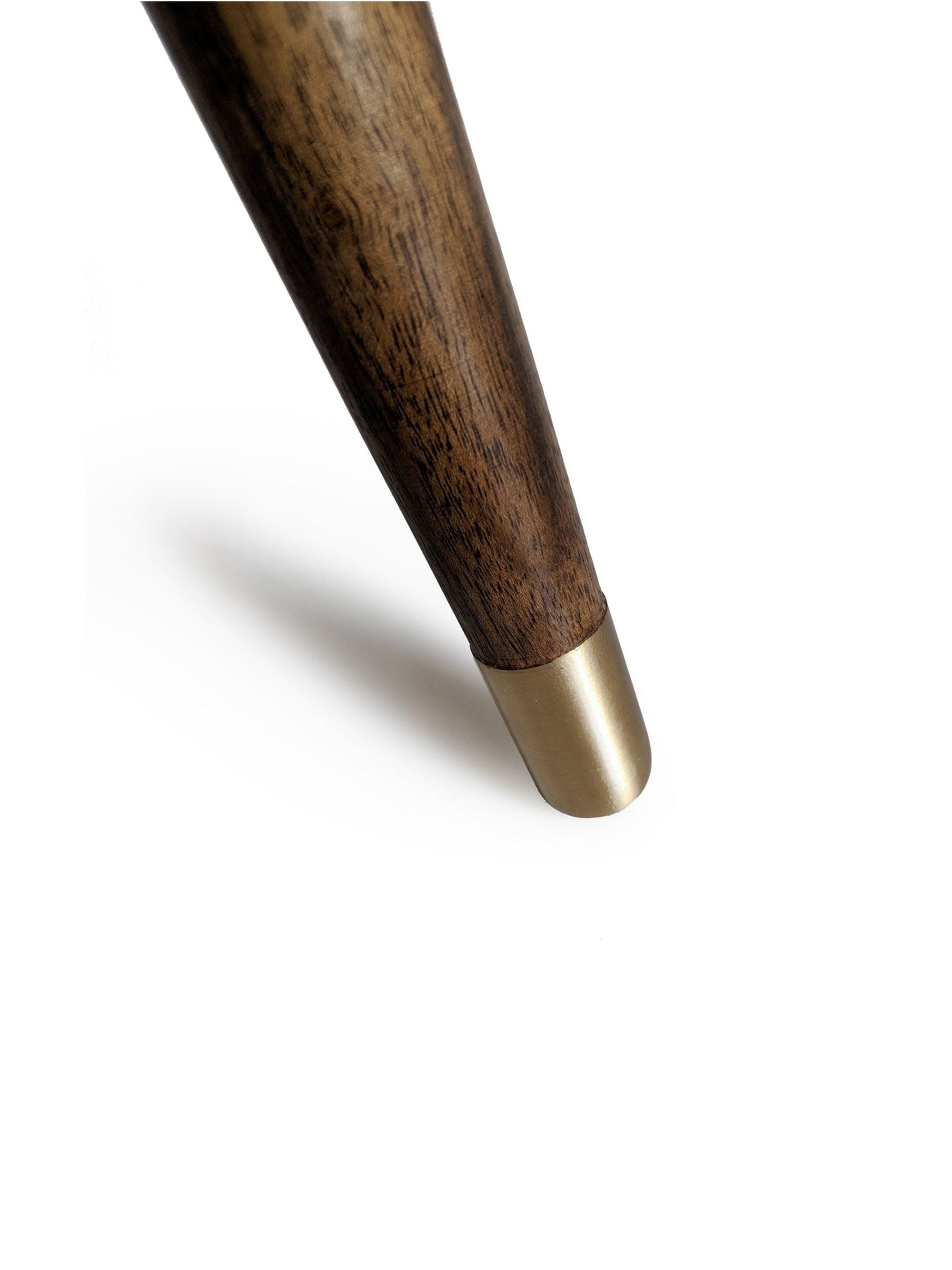 Brass Thaal Accent Table - Wooden Legs
