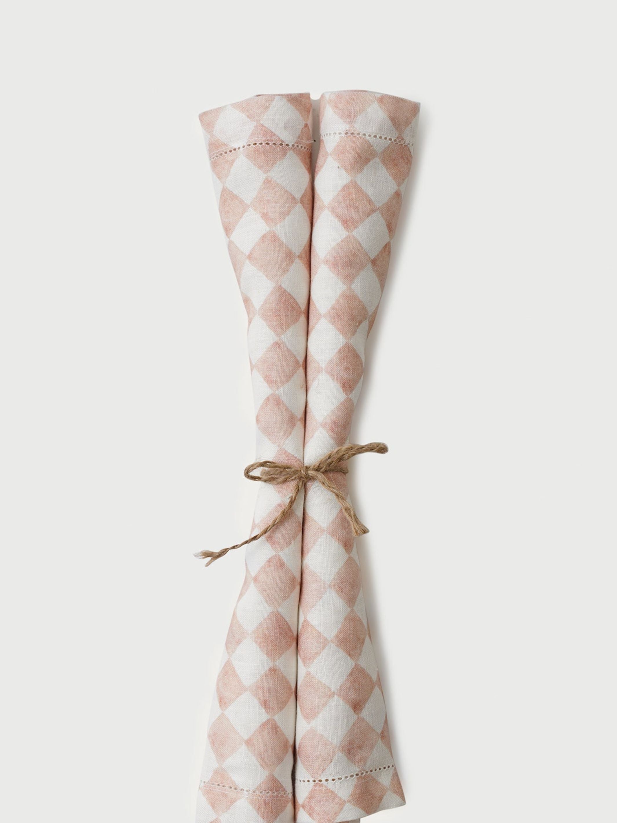 Table Napkin - Checker Blush