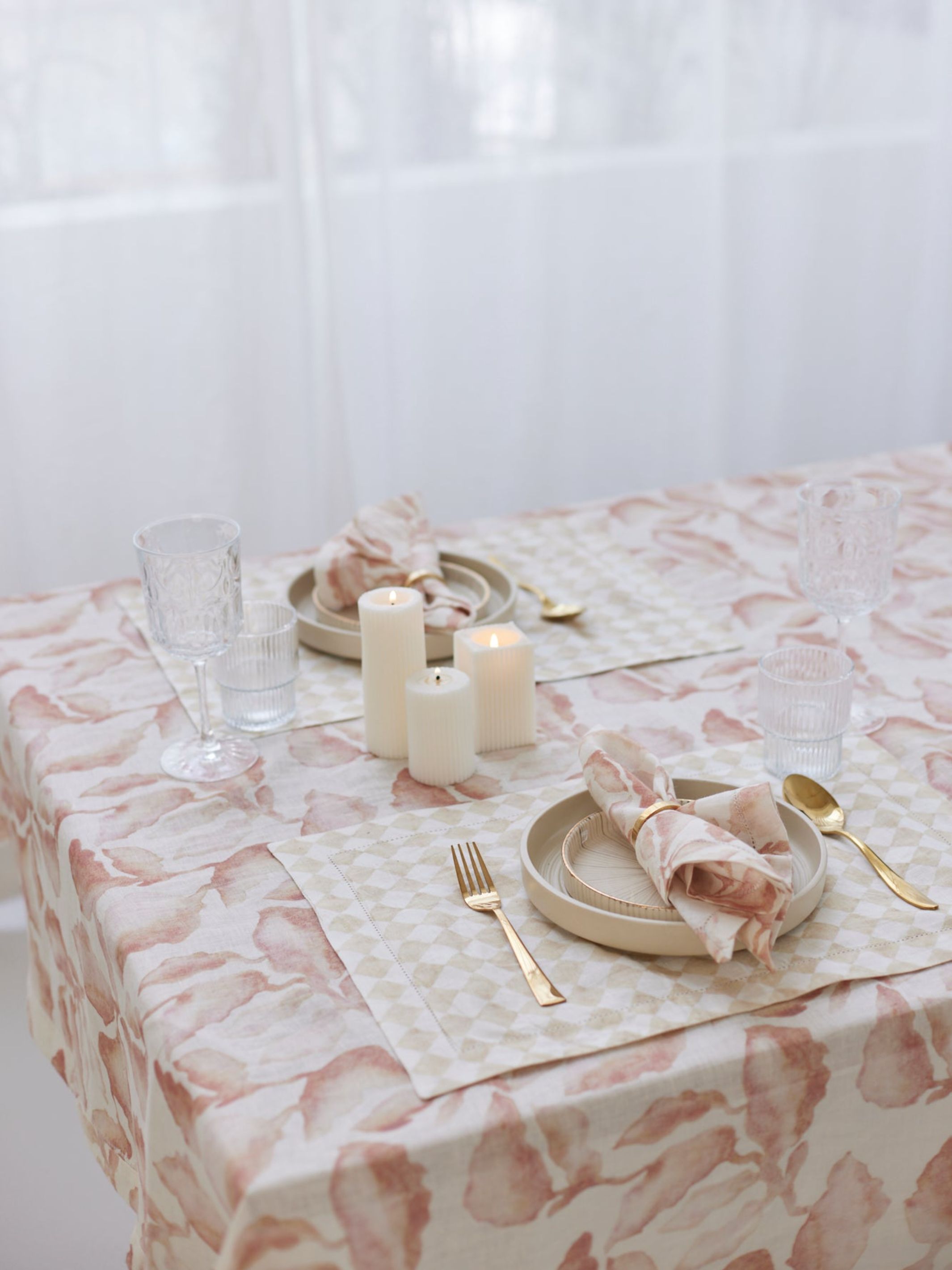 Table Mat - Checker Beige