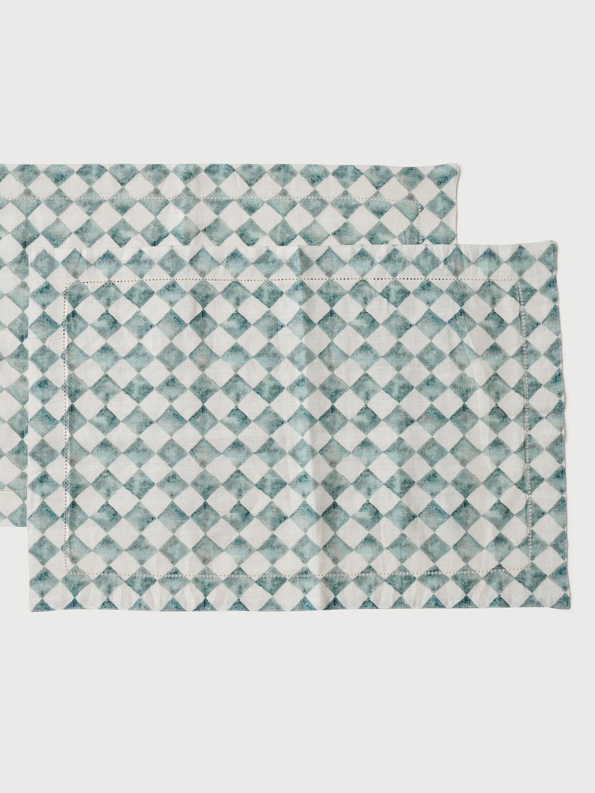 Table Mat - Checker Blue
