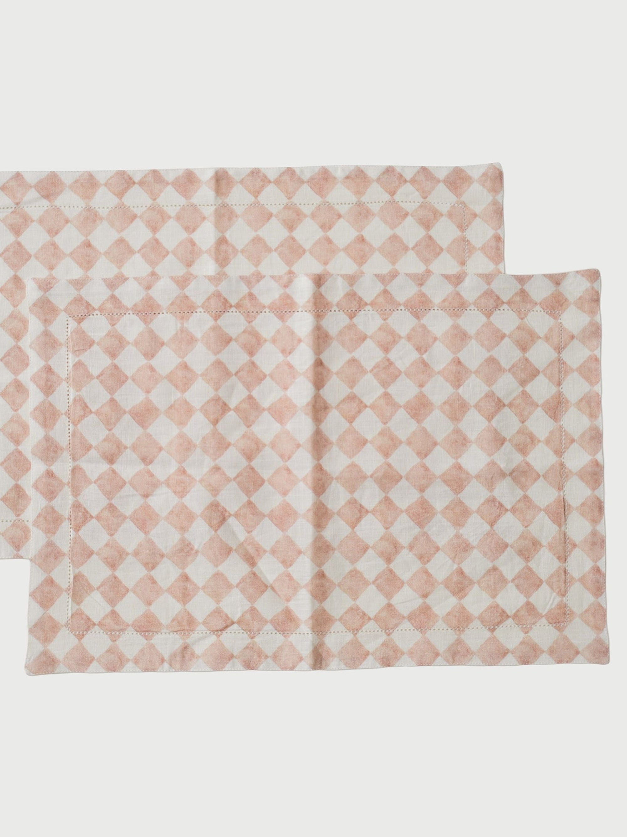 Table Mat - Checker Blush