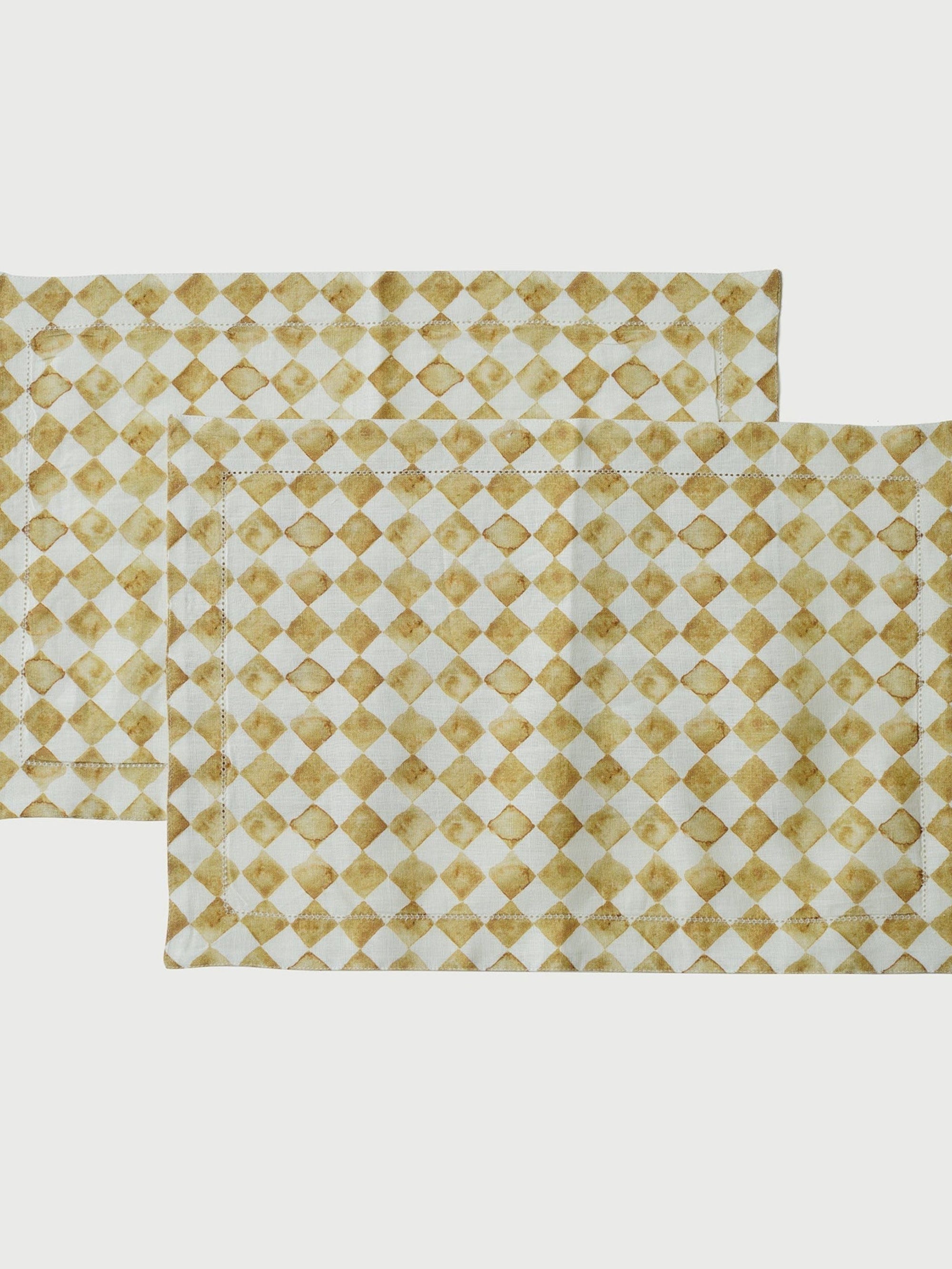 Table Mat - Checker Ochre